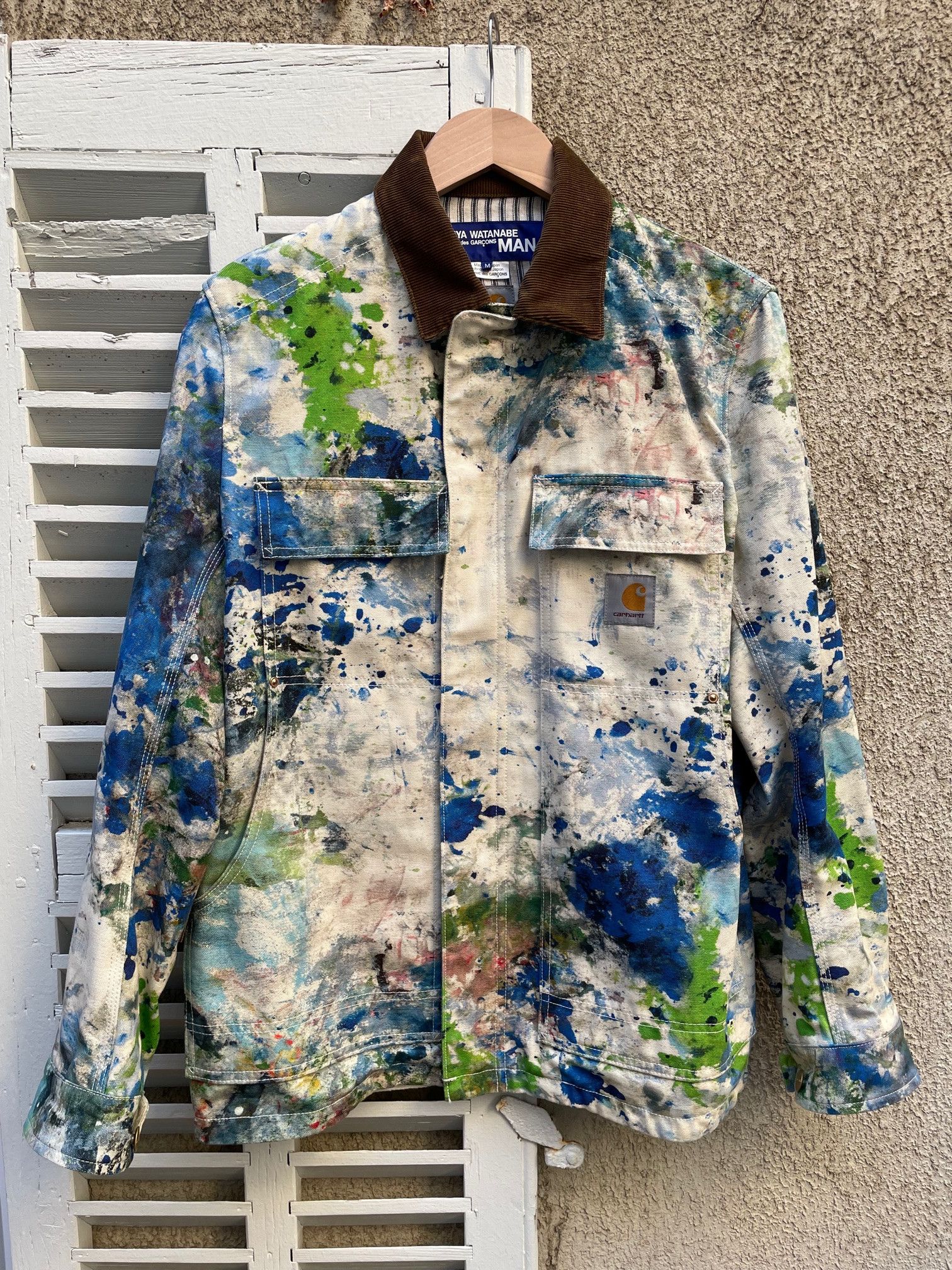 image of Carhartt X Junya Cotton Paint Splatter Workwear Jacket, Men's (Size Medium)