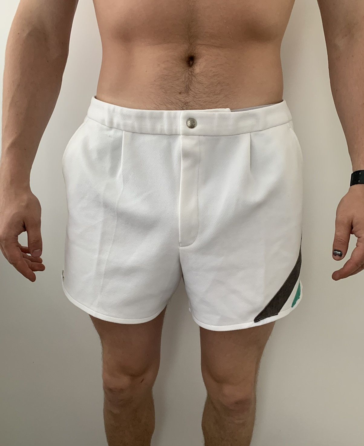 Lacoste × Vintage Rare made in france Lacoste true white tennis shorts Size US 34 / EU 50 - 4 Thumbnail