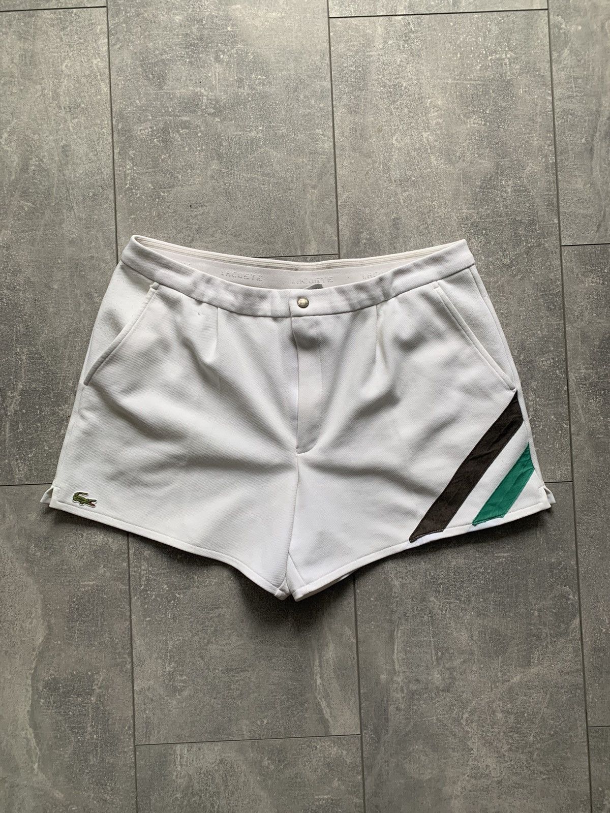Lacoste × Vintage Rare made in france Lacoste true white tennis shorts Size US 34 / EU 50 - 5 Thumbnail