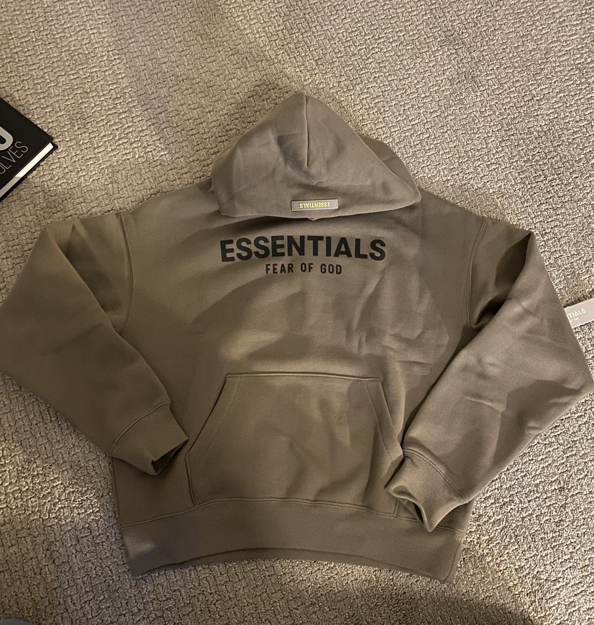 Essential fear of god hot Hoodie sweatshirt taupe color size M