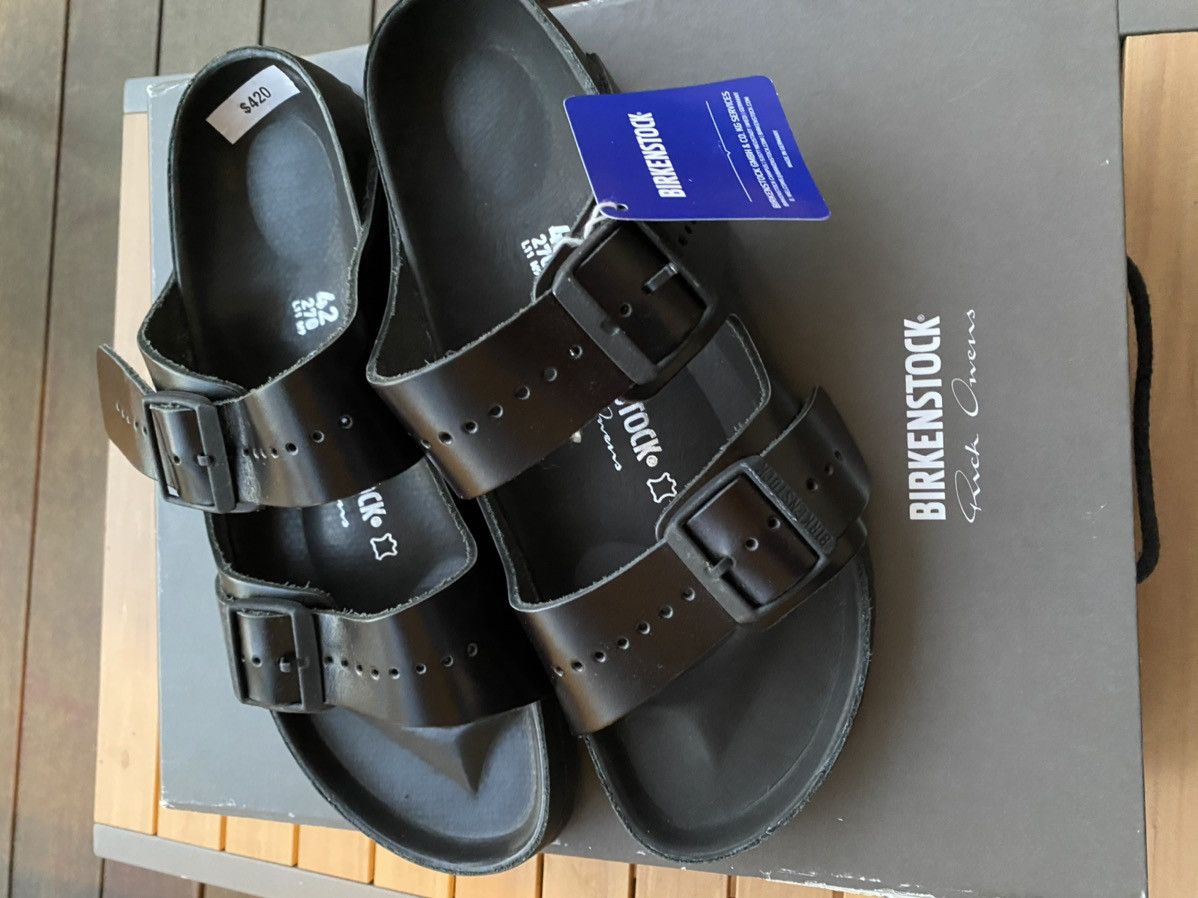 Rick Owens Rick Owens X Birkenstock Black Leather Arizona Sandal RARE ...