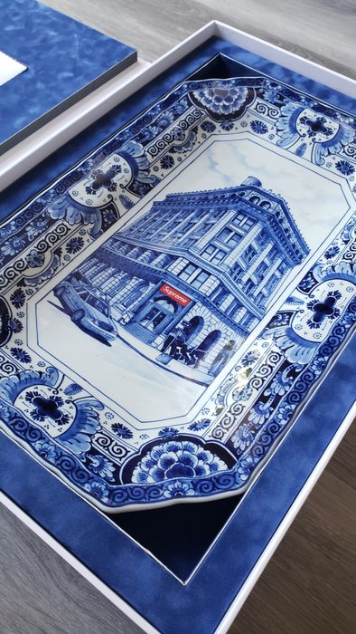 Supreme Supreme Royal Delft Hand-Painted 190 Bowery Large Plate
