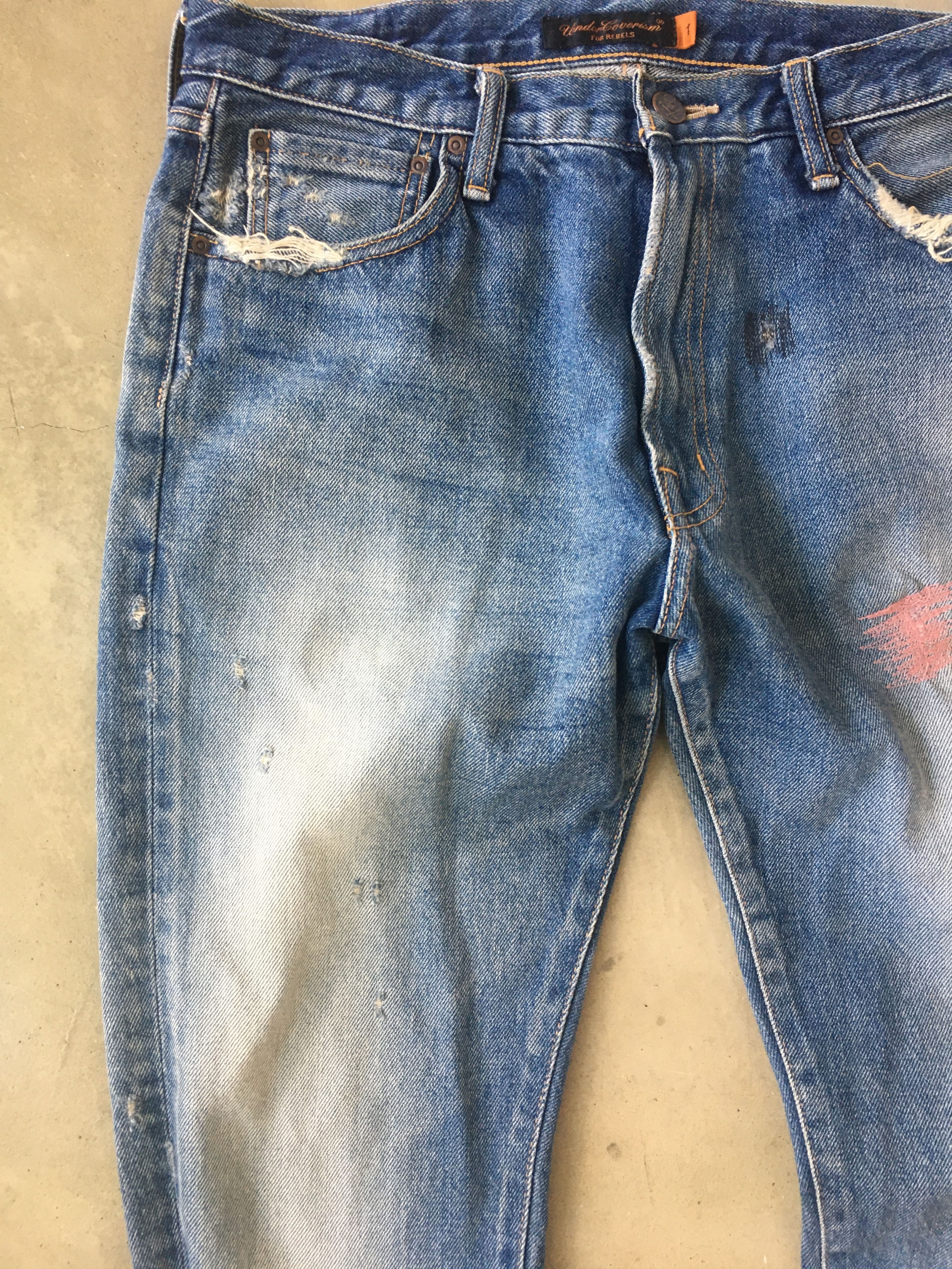 Undercover Undercover 05SS But Beautiful BACK PATCH SCAB JEANS 1 Size US 29 - 2 Thumbnail