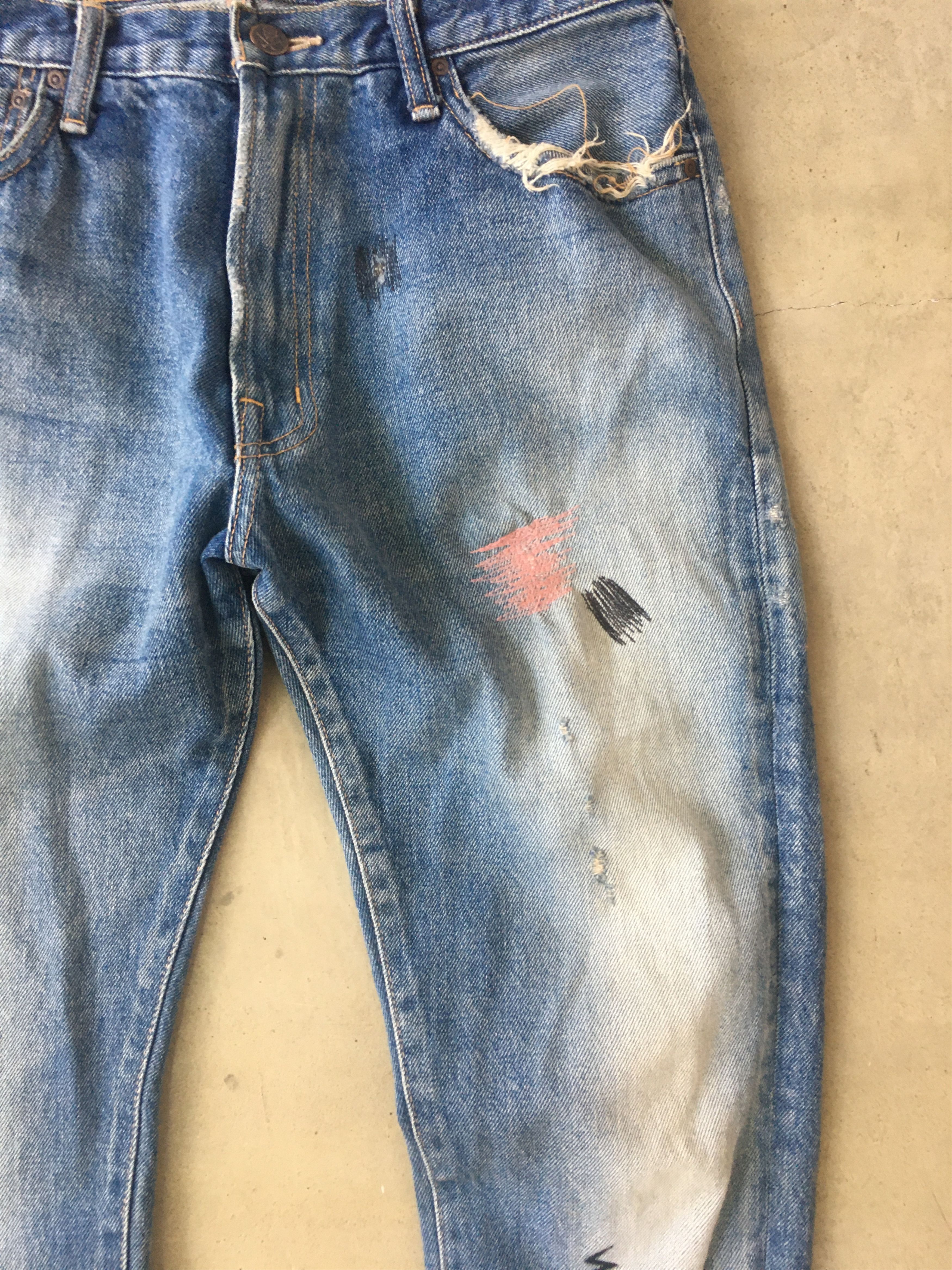 Undercover Undercover 05SS But Beautiful BACK PATCH SCAB JEANS 1 Size US 29 - 3 Thumbnail