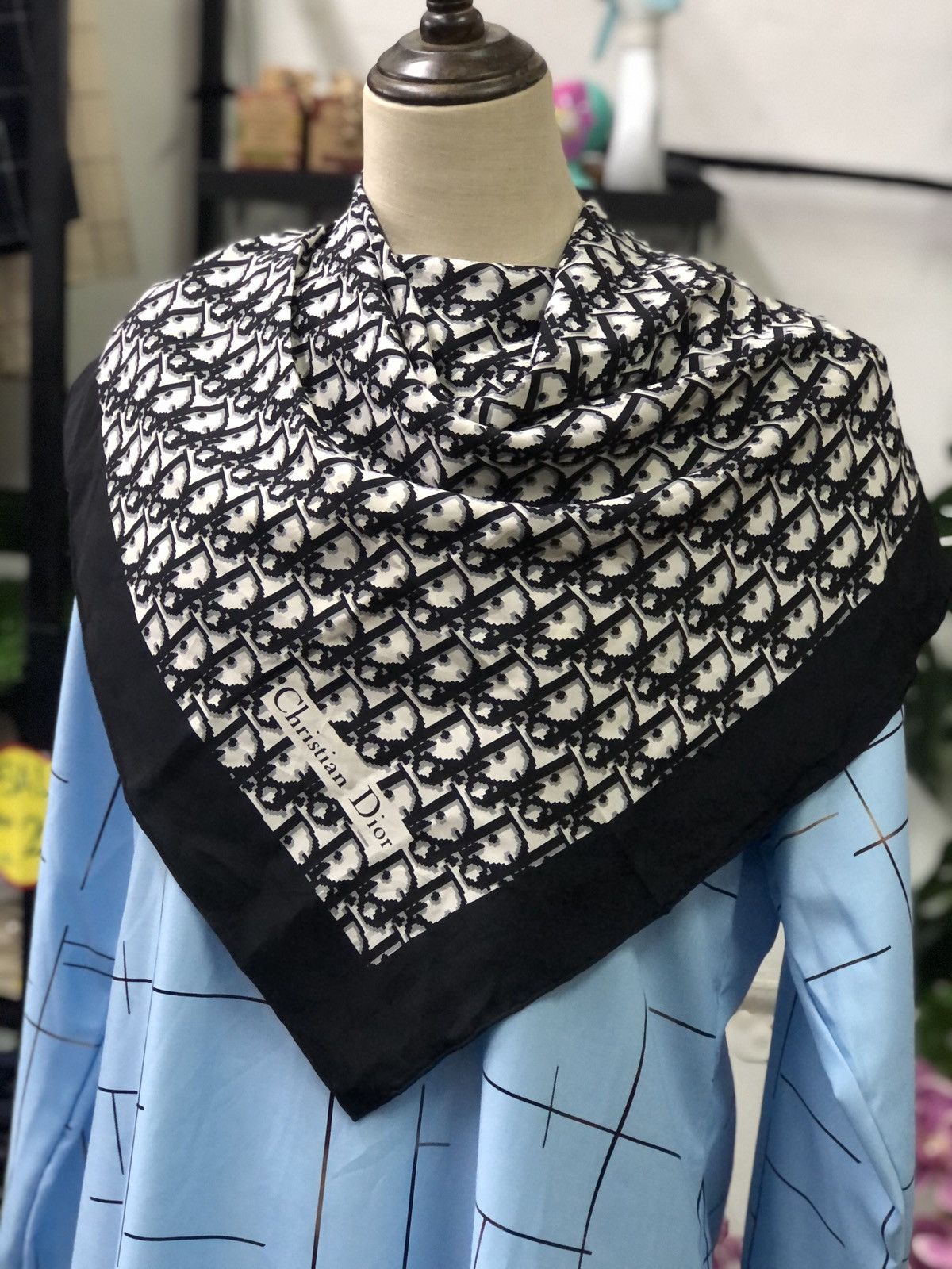 Vintage Christian Dior Monogram SILK Scarf | Grailed