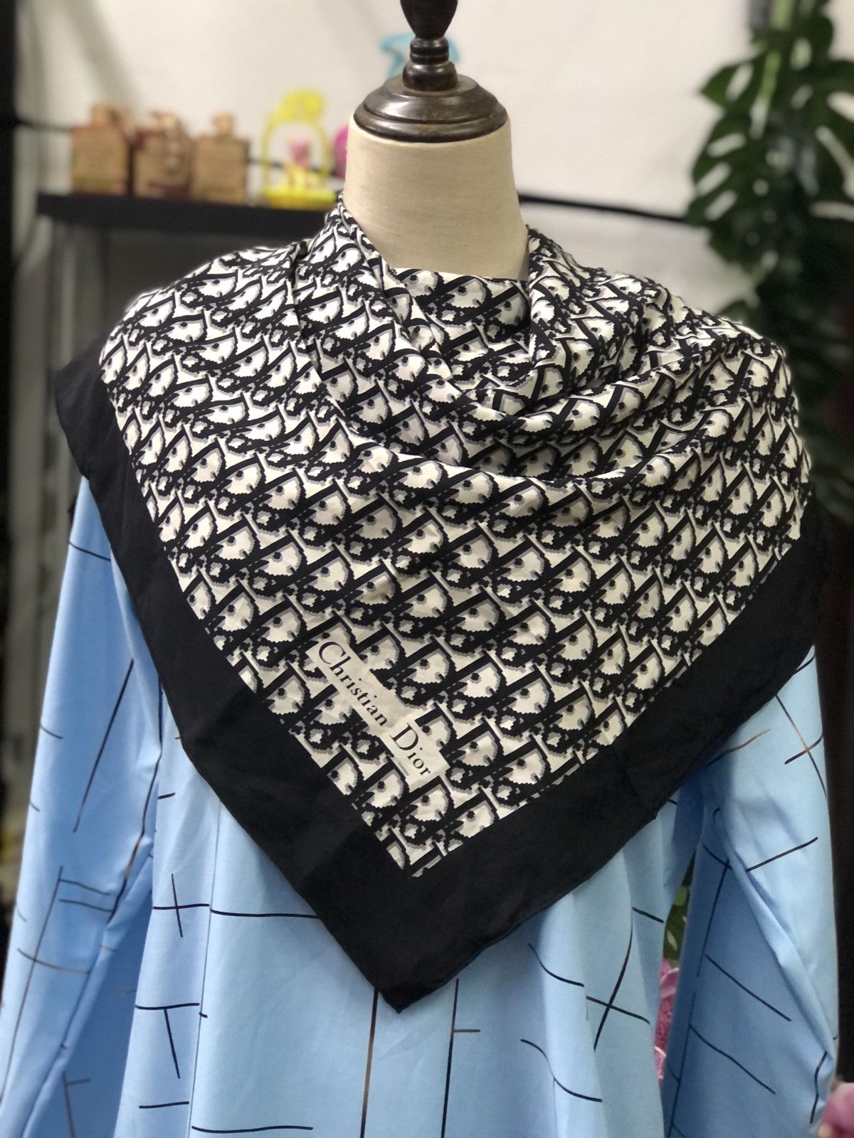 Vintage Christian Dior Monogram SILK Scarf | Grailed