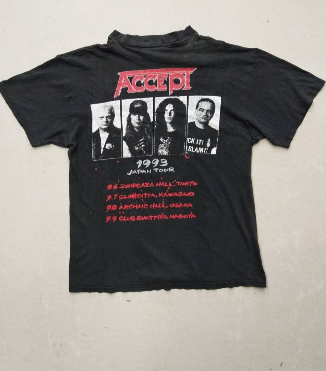 Band Tees 🔥 Vintage 90s Vtg Accept Band tshirt distressed Tour Japan Size US M / EU 48-50 / 2 - 1 Thumbnail
