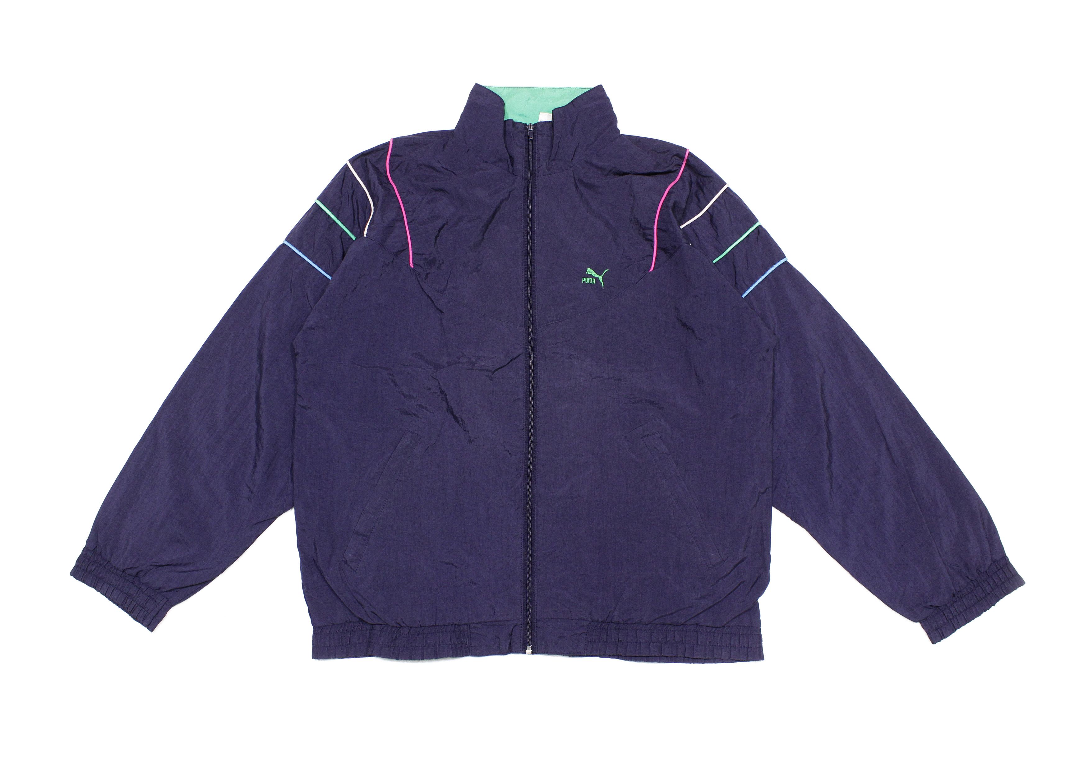 Puma 80S Logo Nylon Jacket Vintage Size US XL / EU 56 / 4 - 1 Thumbnail