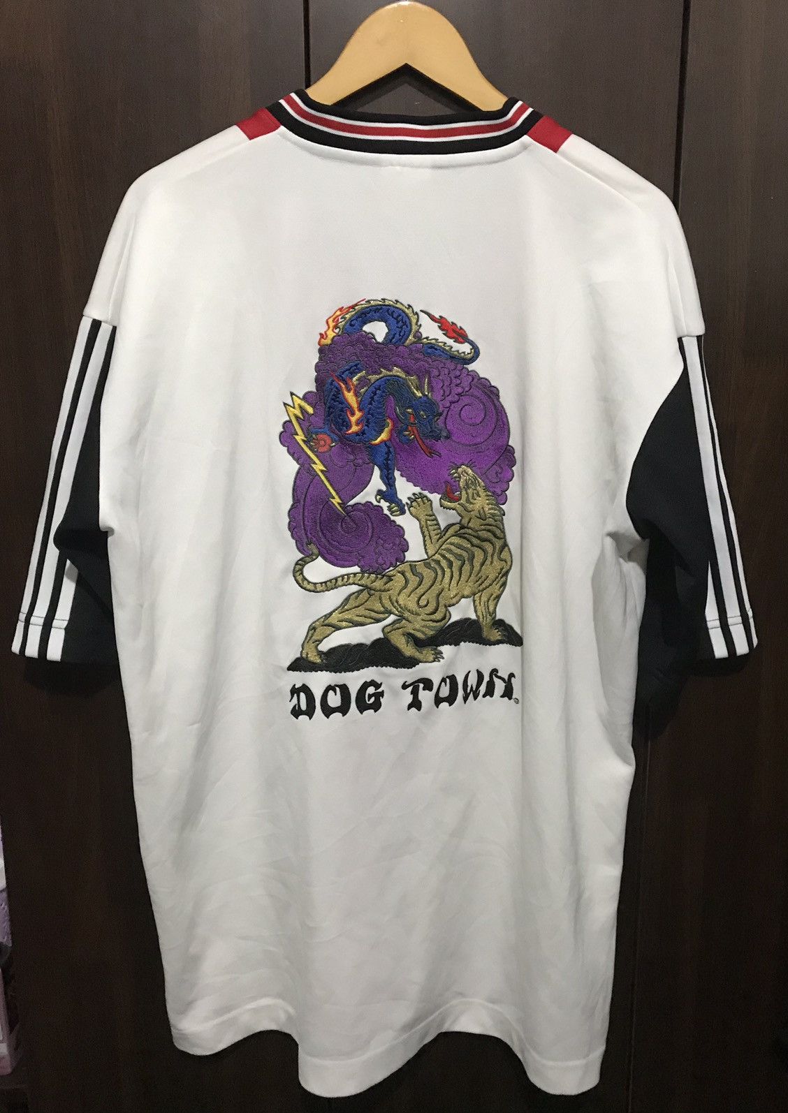 image of Dogtown “Dragon & Tiger” Embroidery Logo Jersey Tees, Men's (Size 2XL)