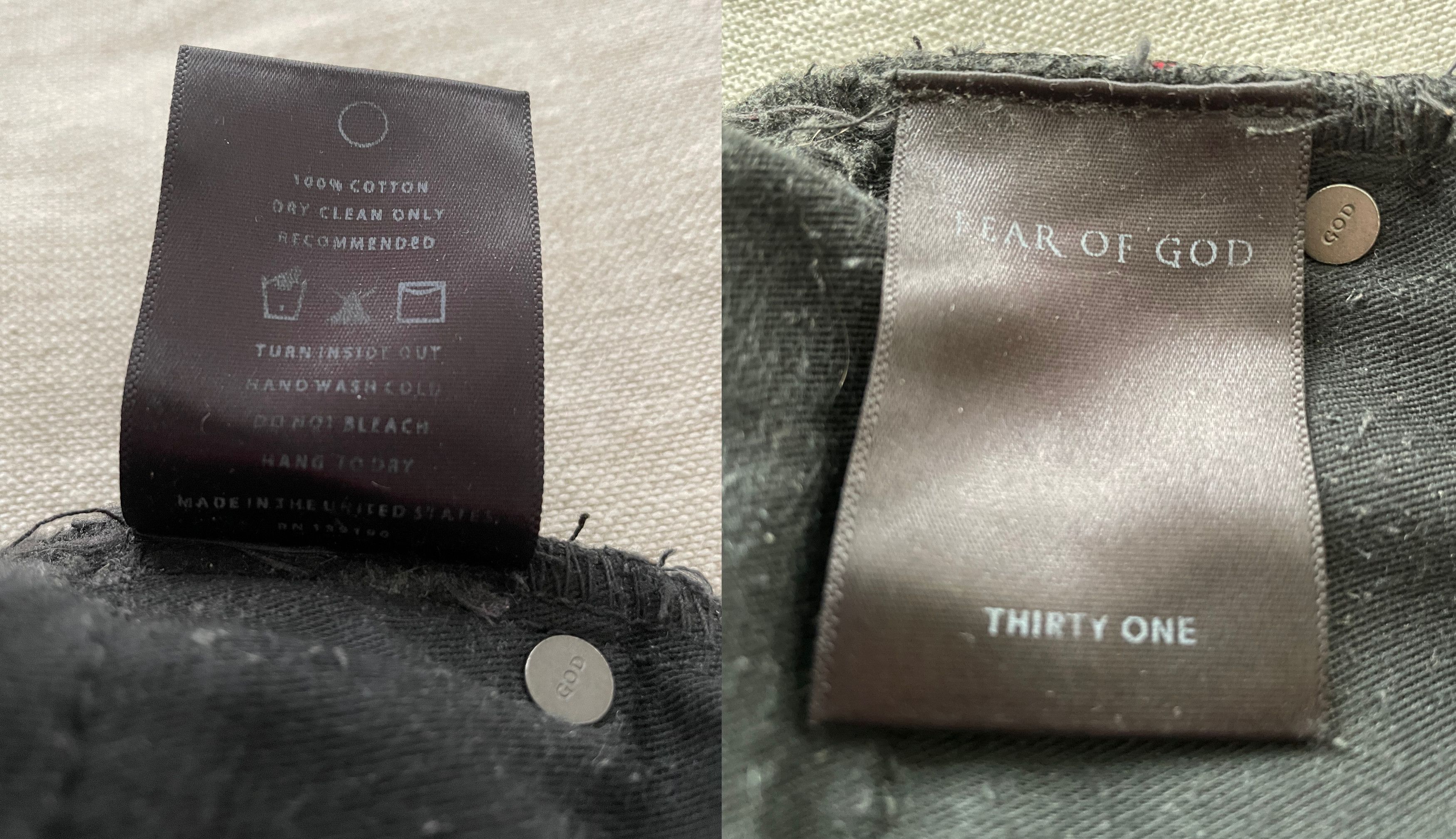Fear of God FOG Fourth Collection Black Selvedge Denim Size US 31 - 6 Thumbnail