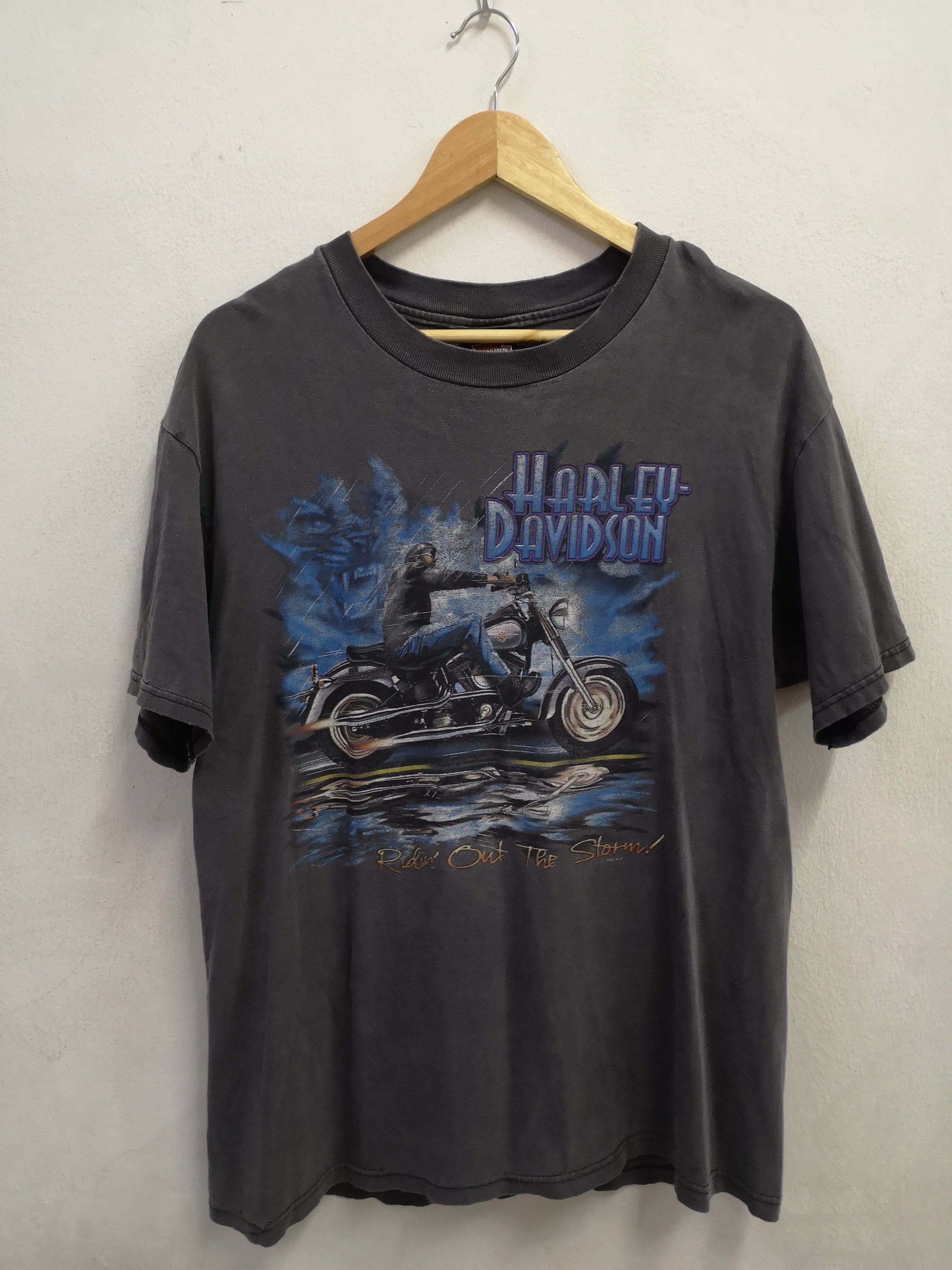90'S Harley Davidson Hanes Motorcycle Bike T-shirt Made in USA Men's XL Vintage /eaa490182