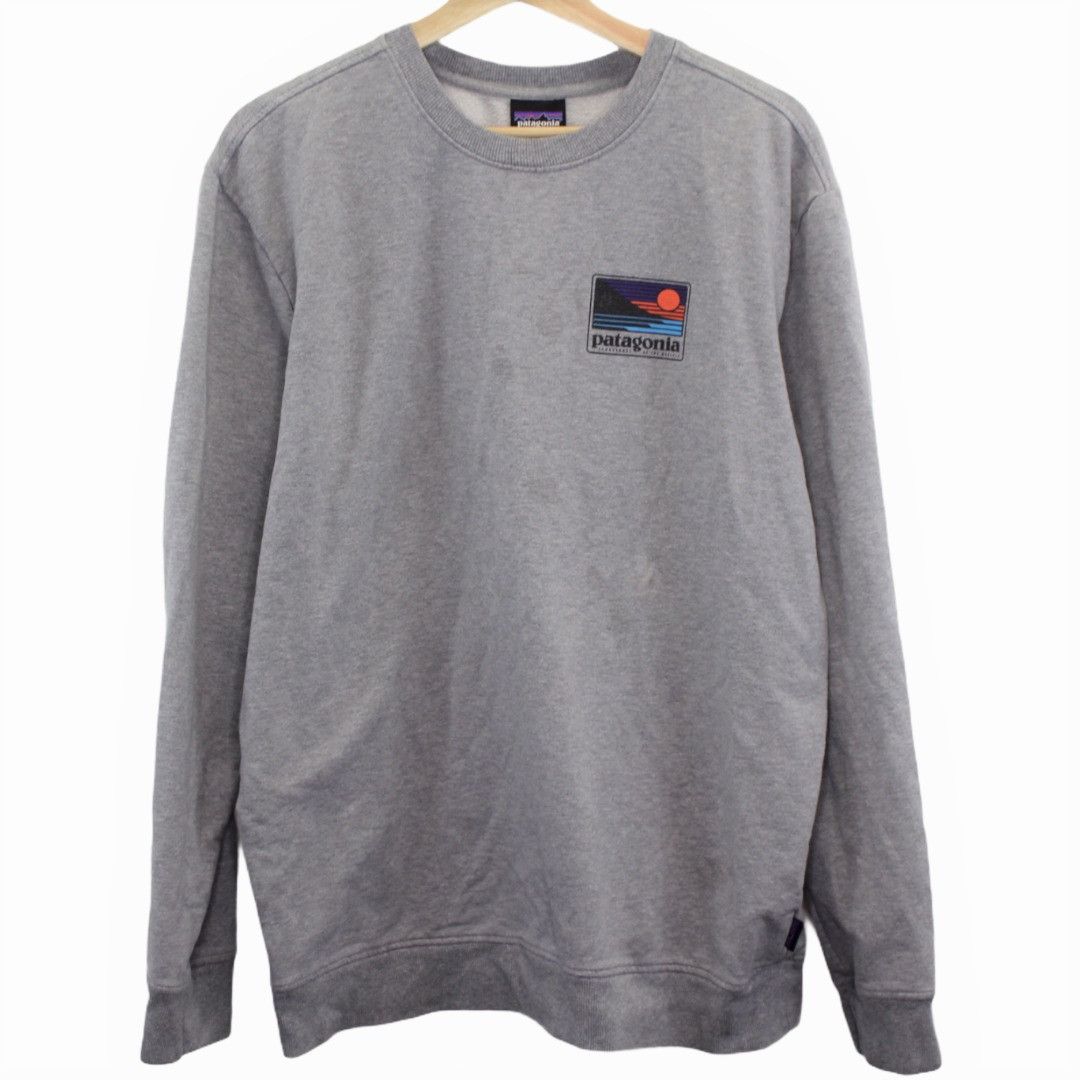 Patagonia S202 Patagonia Logo Long SleevePullover Gray Sweatshirt Men ...