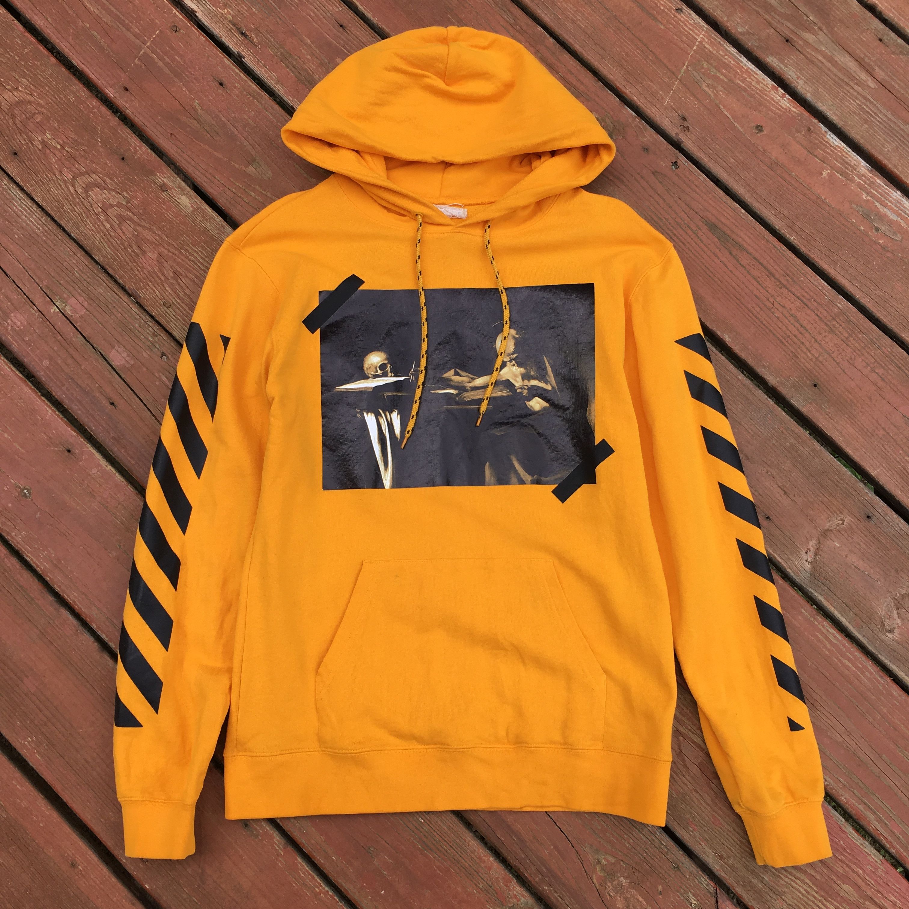 Off white caravaggio hoodie yellow hotsell