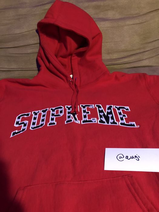 Supreme Supreme Hearts Arc Hooded Sweatshirt (Red) | Grailed