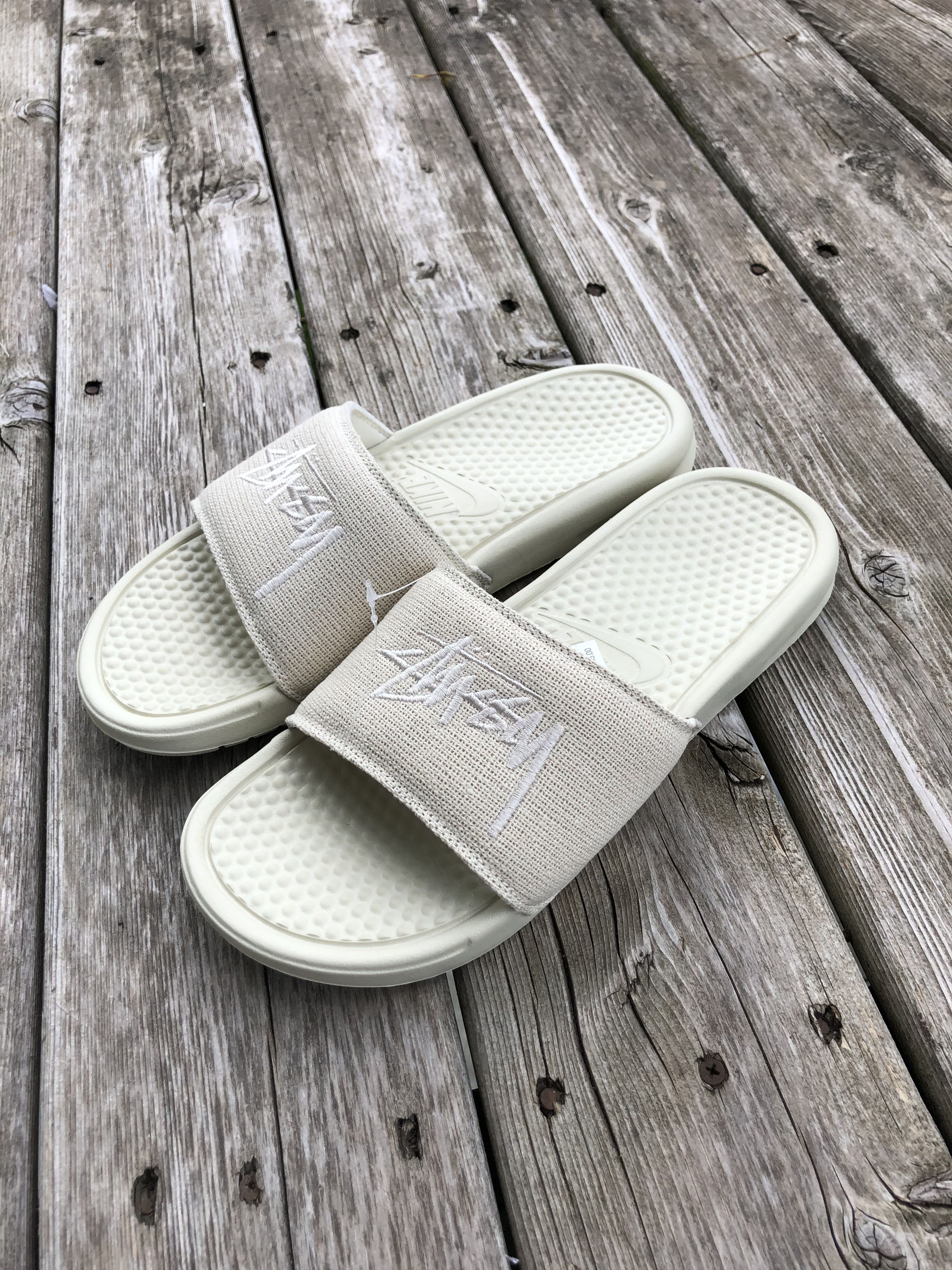 Nike Stussy Nike Benassi Slide Fossil Stone | Grailed