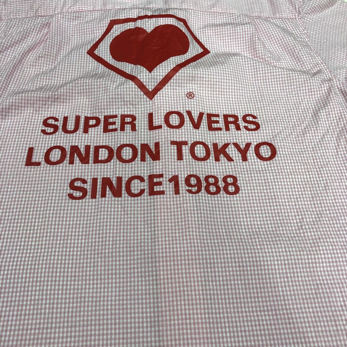 Japanese Brand Super Lovers Rock Shirts Button Up, Checker Pink Color Size US M / EU 48-50 / 2 - 5 Thumbnail