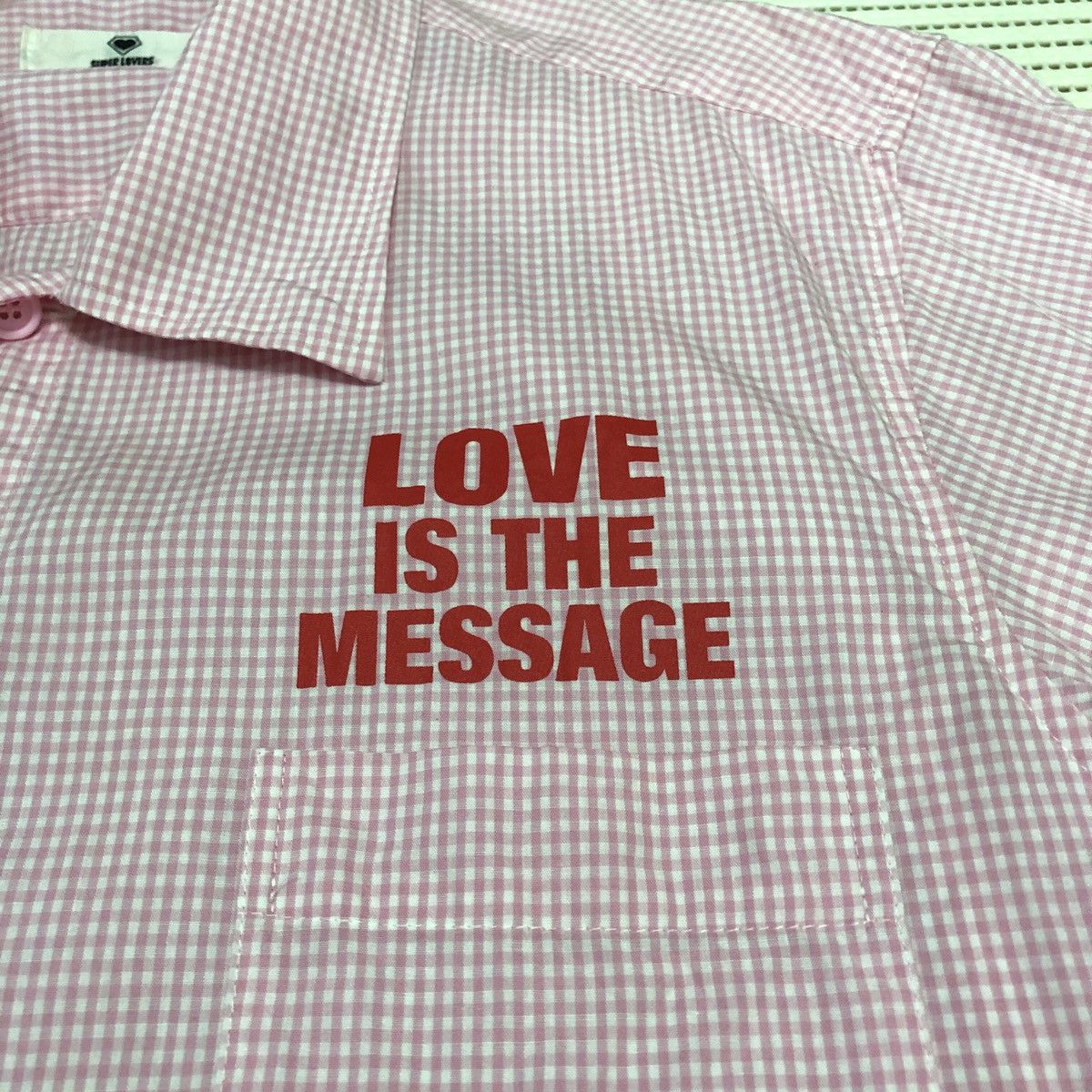 Japanese Brand Super Lovers Rock Shirts Button Up, Checker Pink Color Size US M / EU 48-50 / 2 - 4 Thumbnail