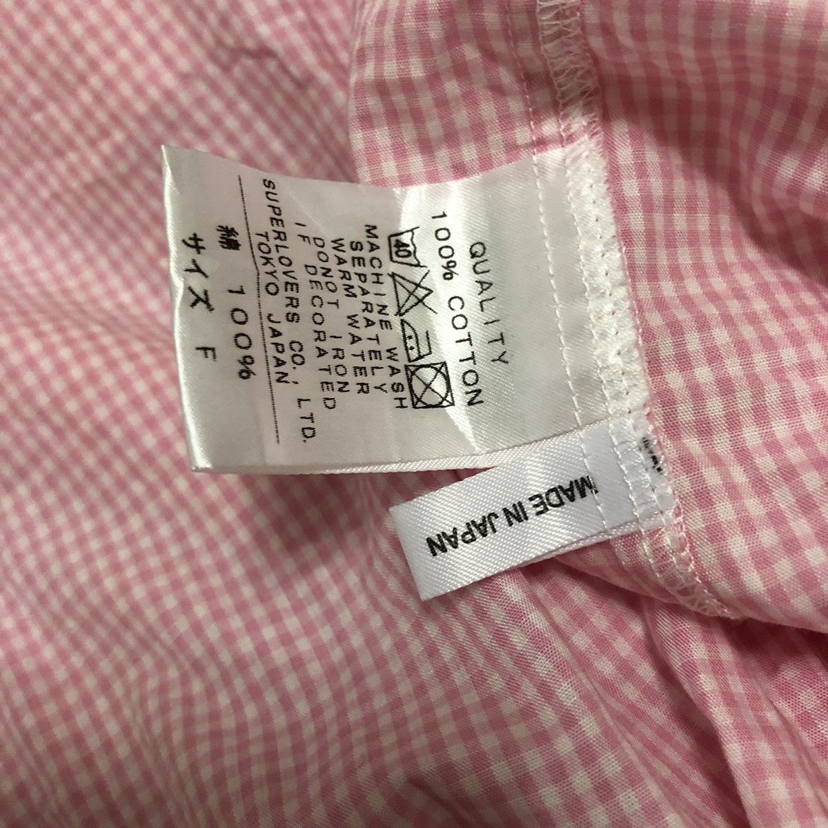 Japanese Brand Super Lovers Rock Shirts Button Up, Checker Pink Color Size US M / EU 48-50 / 2 - 7 Thumbnail