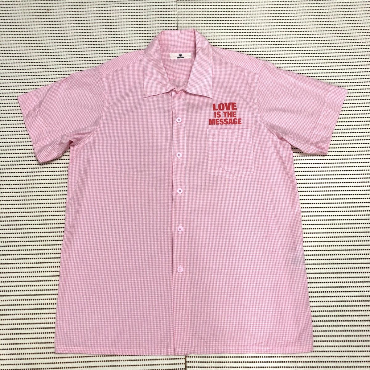 Japanese Brand Super Lovers Rock Shirts Button Up, Checker Pink Color Size US M / EU 48-50 / 2 - 2 Thumbnail