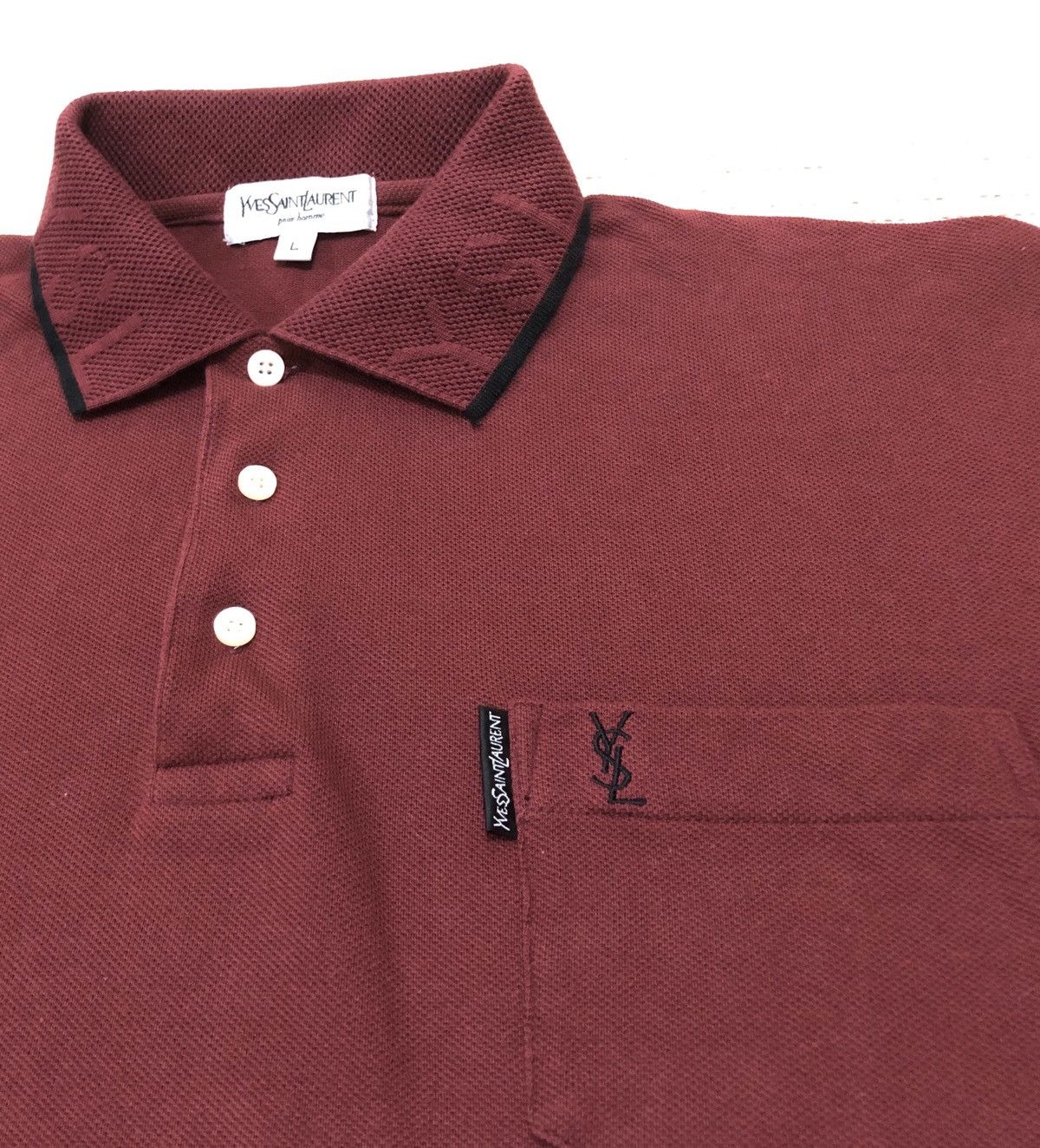 Yves Saint Laurent Yves Saint Laurent (YSL) Ringer Polo Shirt Size US L / EU 52-54 / 3 - 1 Thumbnail