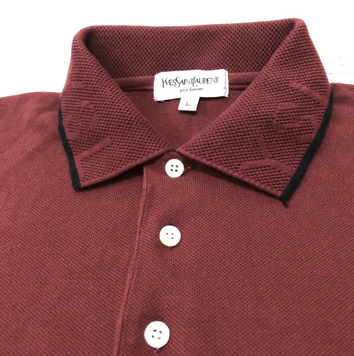 Yves Saint Laurent Yves Saint Laurent (YSL) Ringer Polo Shirt Size US L / EU 52-54 / 3 - 3 Thumbnail