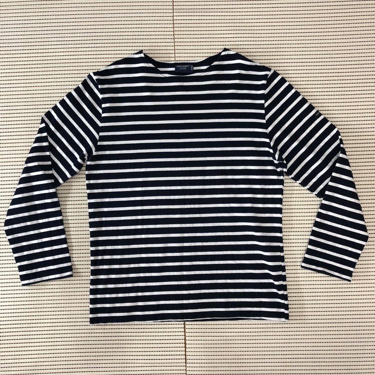 Saint James Saint James Long Sleeve Stripe Blue/ White Size US M / EU 48-50 / 2 - 3 Thumbnail