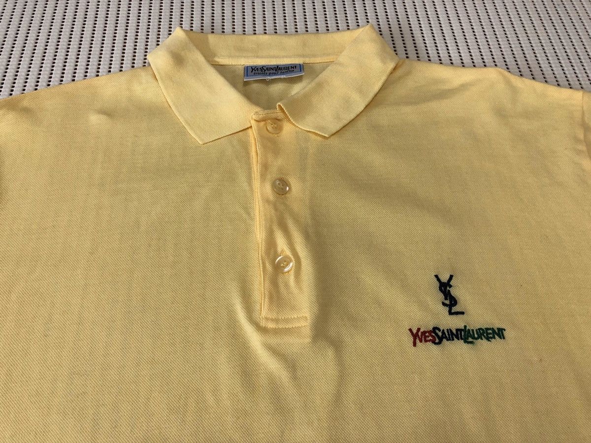 Yves Saint Laurent Yves Saint Laurent Polos Yellow with Multicolor Embroidered Size US L / EU 52-54 / 3 - 1 Thumbnail