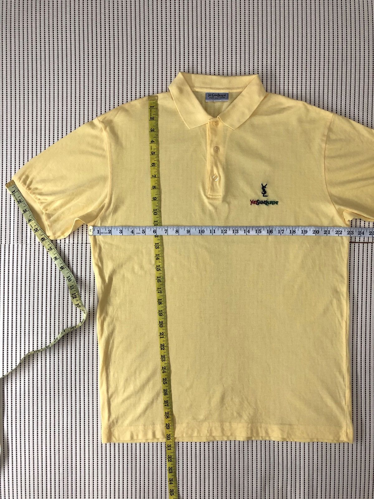 Yves Saint Laurent Yves Saint Laurent Polos Yellow with Multicolor Embroidered Size US L / EU 52-54 / 3 - 8 Thumbnail