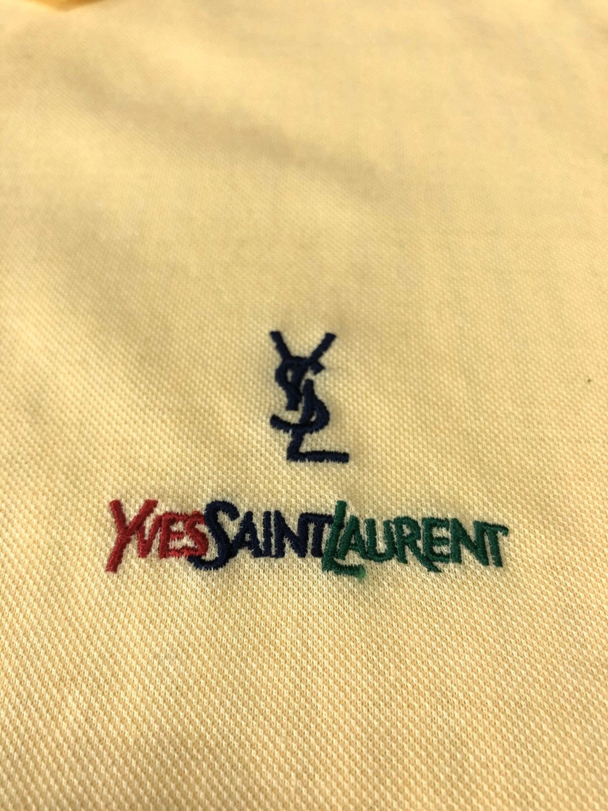 Yves Saint Laurent Yves Saint Laurent Polos Yellow with Multicolor Embroidered Size US L / EU 52-54 / 3 - 3 Thumbnail