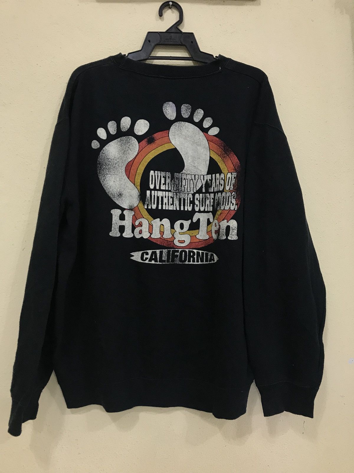 Hang Ten × Japanese Brand × Vintage Vintage Hang Ten Sweatshirt black colour Size US XXL / EU 58 / 5 - 2 Thumbnail