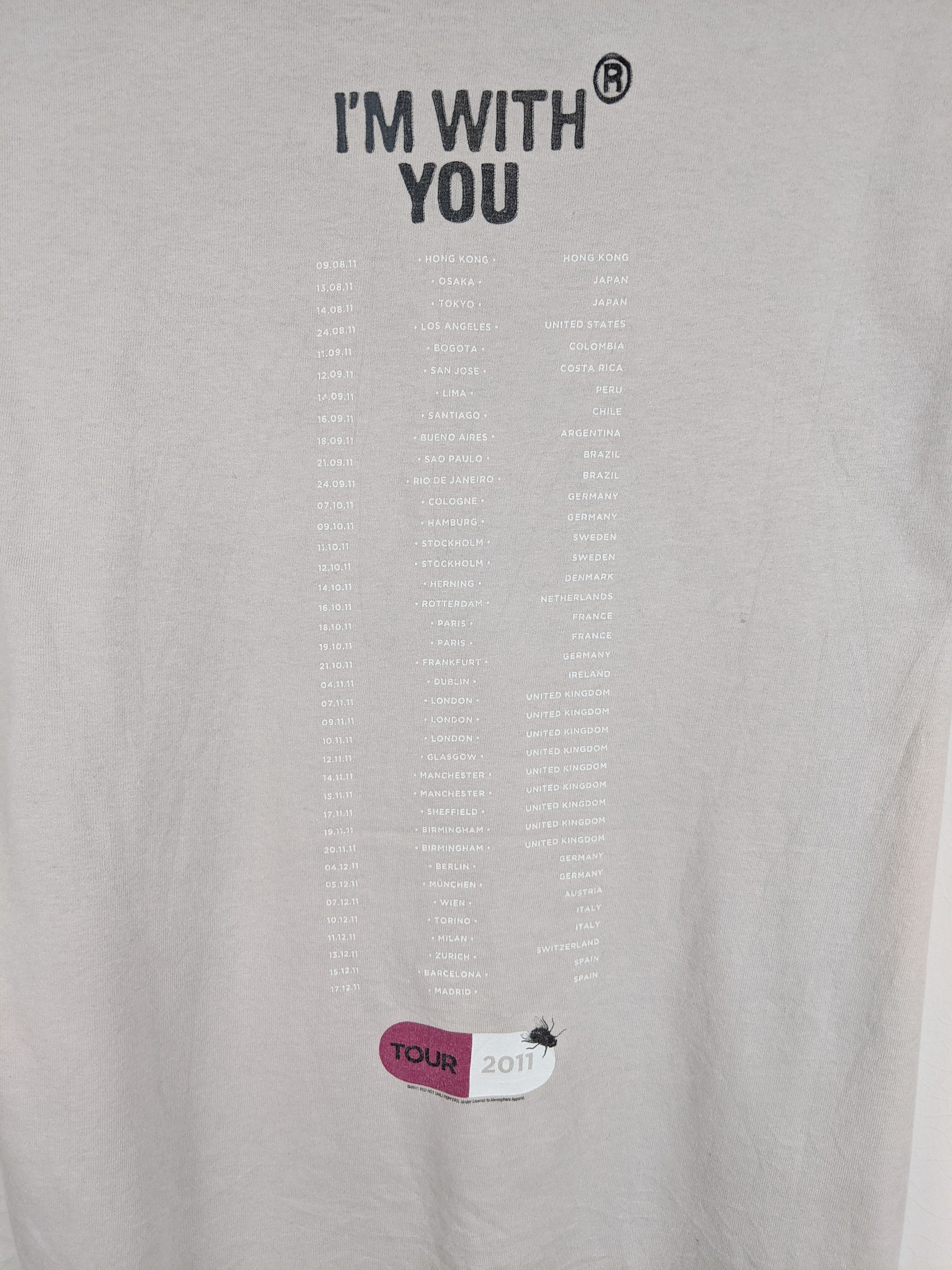 Band Tees Red Hot Chilli Peppers RHCP Tour 2011 I'm With You shirt Size US M / EU 48-50 / 2 - 5 Thumbnail