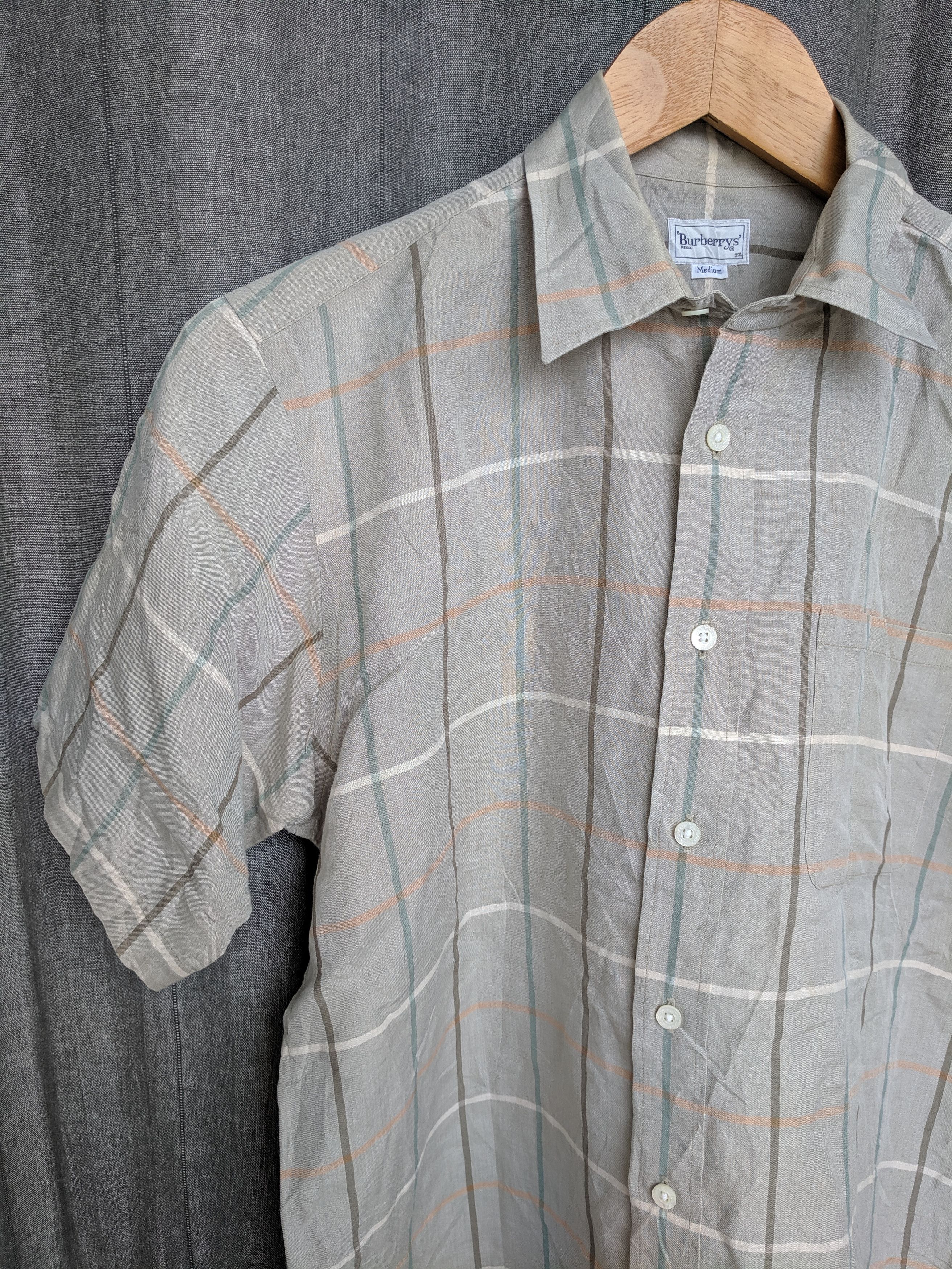 【Burberrys】1990s Checked Linen S/S Shirt 90s Burberrys SS check shirt | 古着屋 grin days memory
