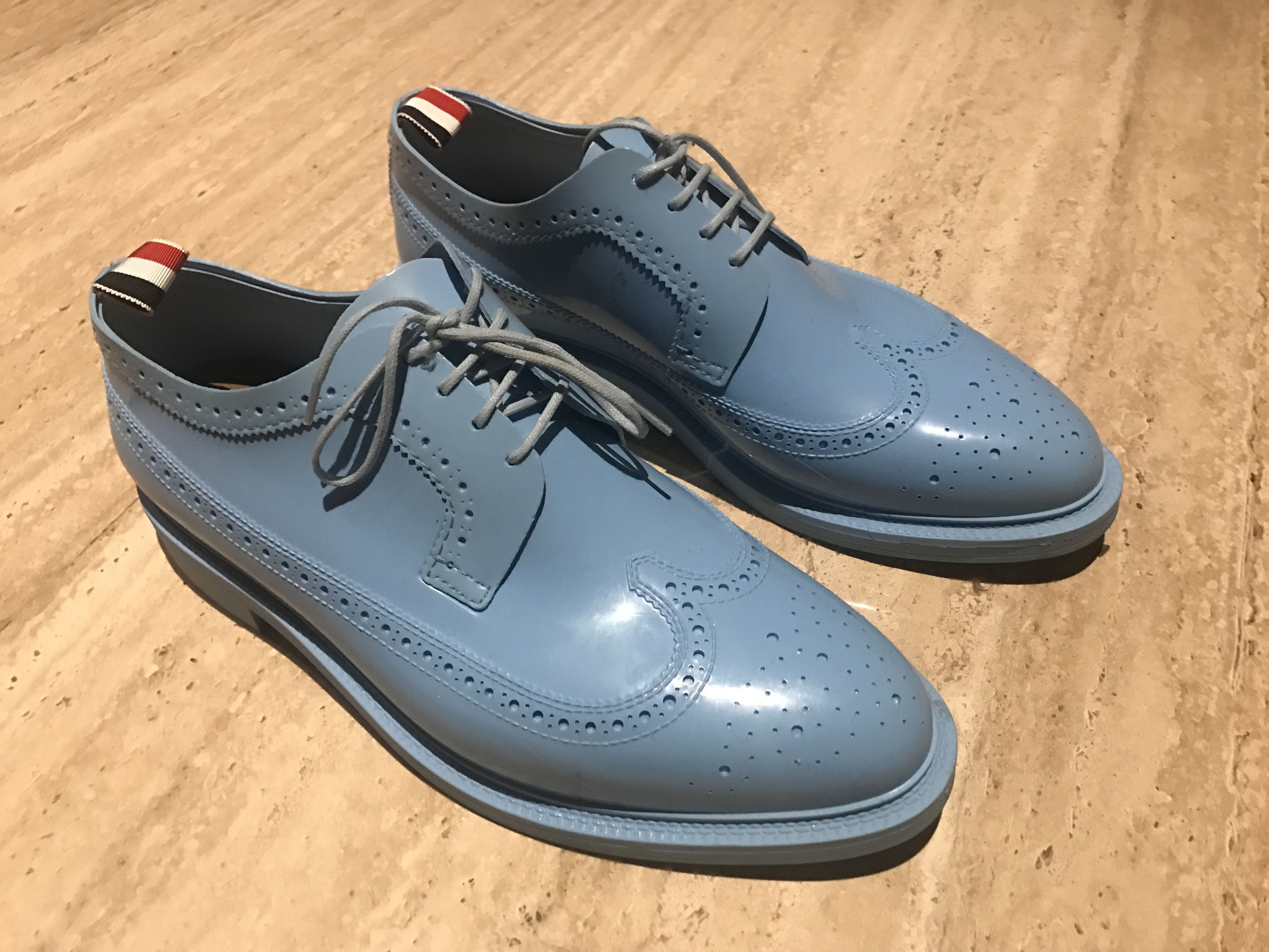 Thom Browne $1,424 patent rubber baby blue shoes Size US 9 / EU 42 - 2 Thumbnail