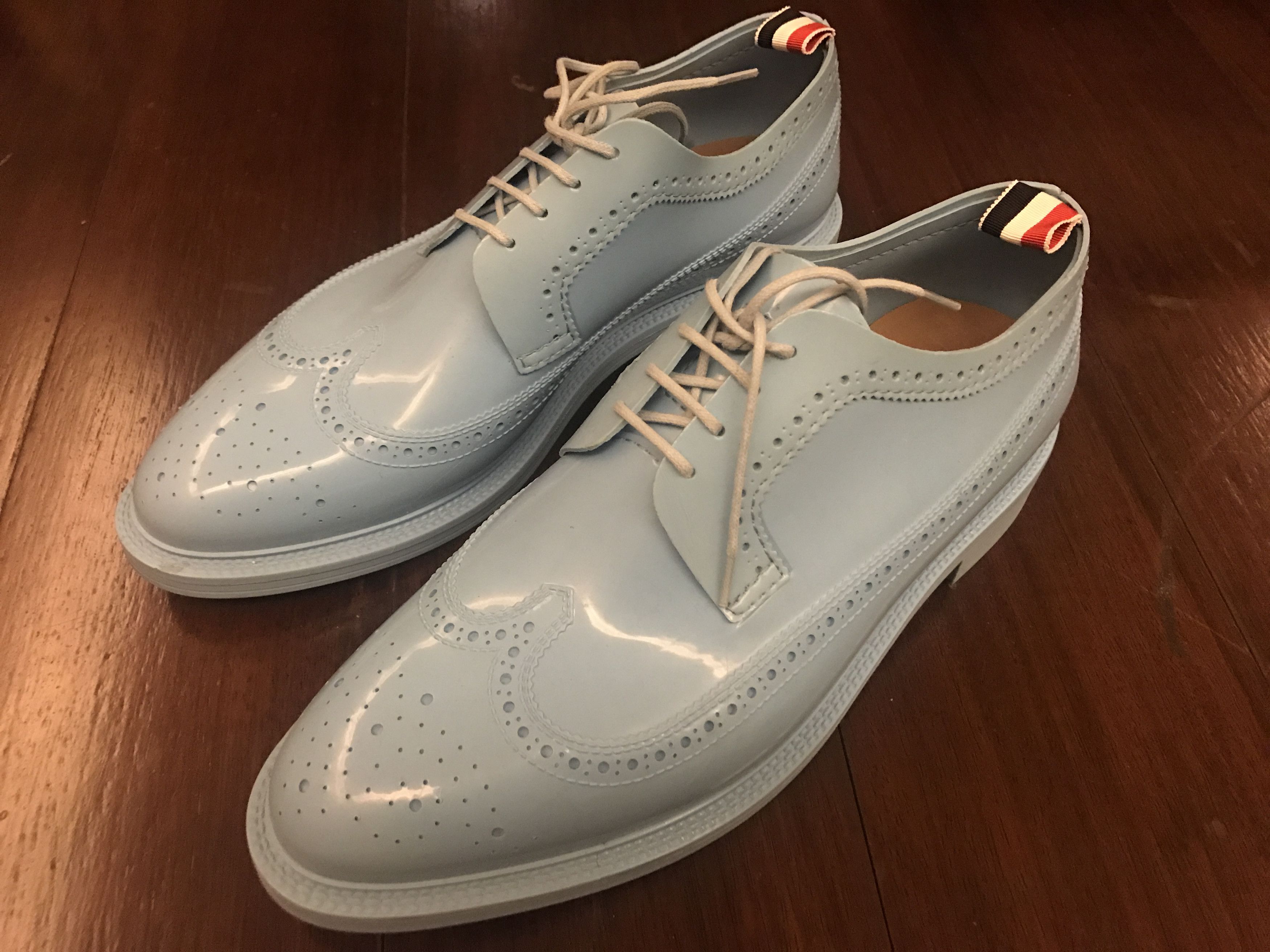 Thom Browne $1,424 patent rubber baby blue shoes Size US 9 / EU 42 - 5 Thumbnail