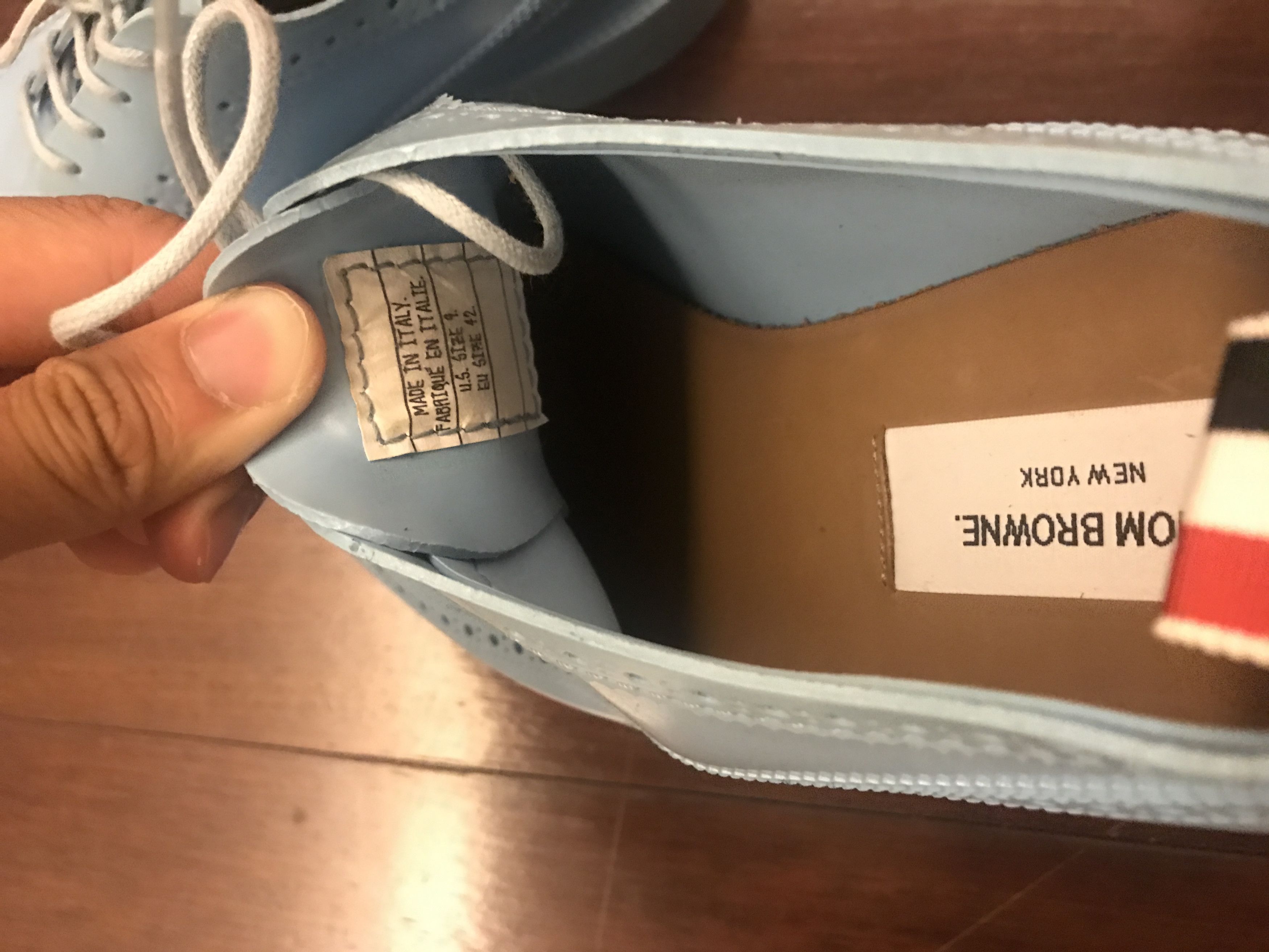 Thom Browne $1,424 patent rubber baby blue shoes Size US 9 / EU 42 - 3 Thumbnail