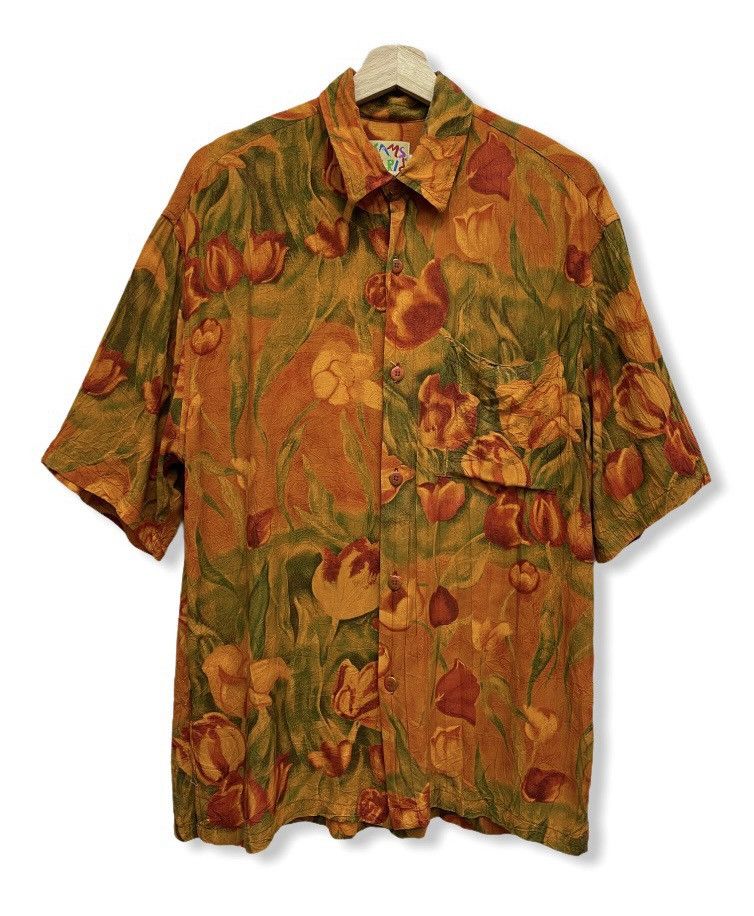Jams World RARE! JAMS WORLD Full Print Flower Hawaii Rayon Shirt Size US M / EU 48-50 / 2 - 1 Thumbnail
