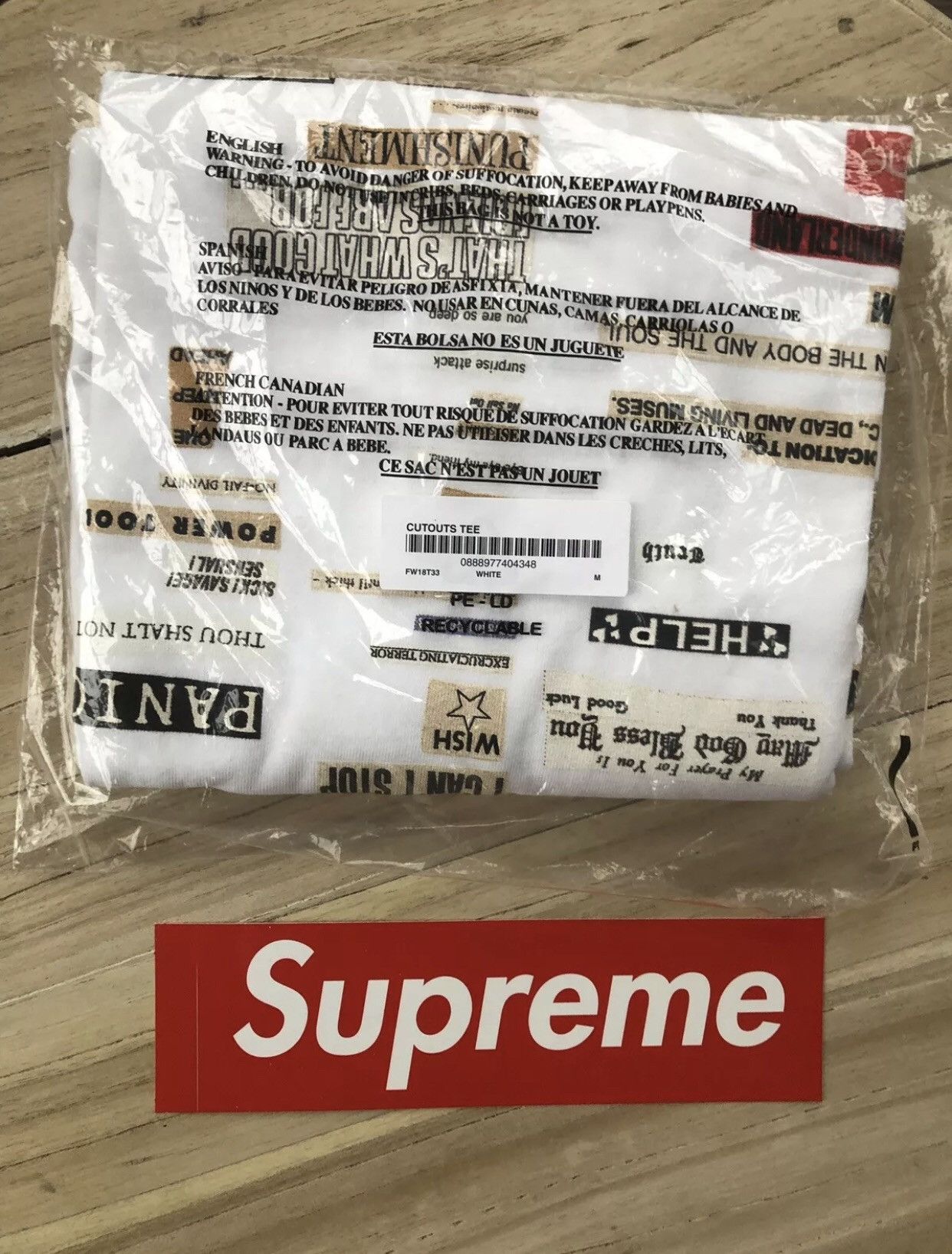 Supreme Cutouts Tee White FW18 Size M - www.rajagirimanappuram.com