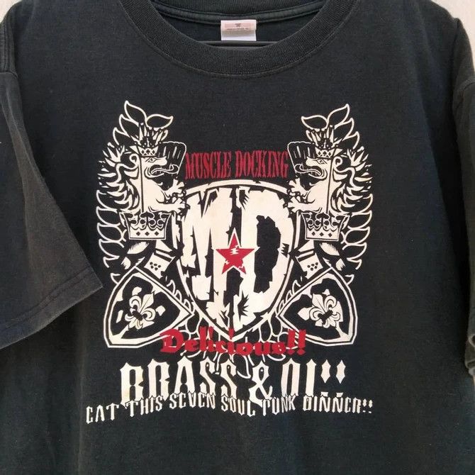 Japanese Brand 🔥 Nice Sunfaded BRASS & OI! PUNK DINNER TEE Size US L / EU 52-54 / 3 - 5 Thumbnail