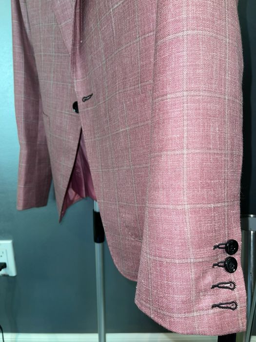 Custom Zegna Fabric Salmon Pink Blazer Grailed