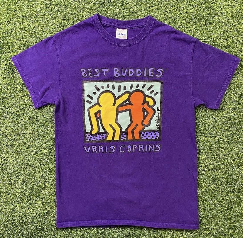 Keith Haring × Vintage 🟣VINTAGE “BEST BUDDIES” VRAIS COPAINS TEE 89’(KEITH HARING) Size US S / EU 44-46 / 1 - 2 Thumbnail