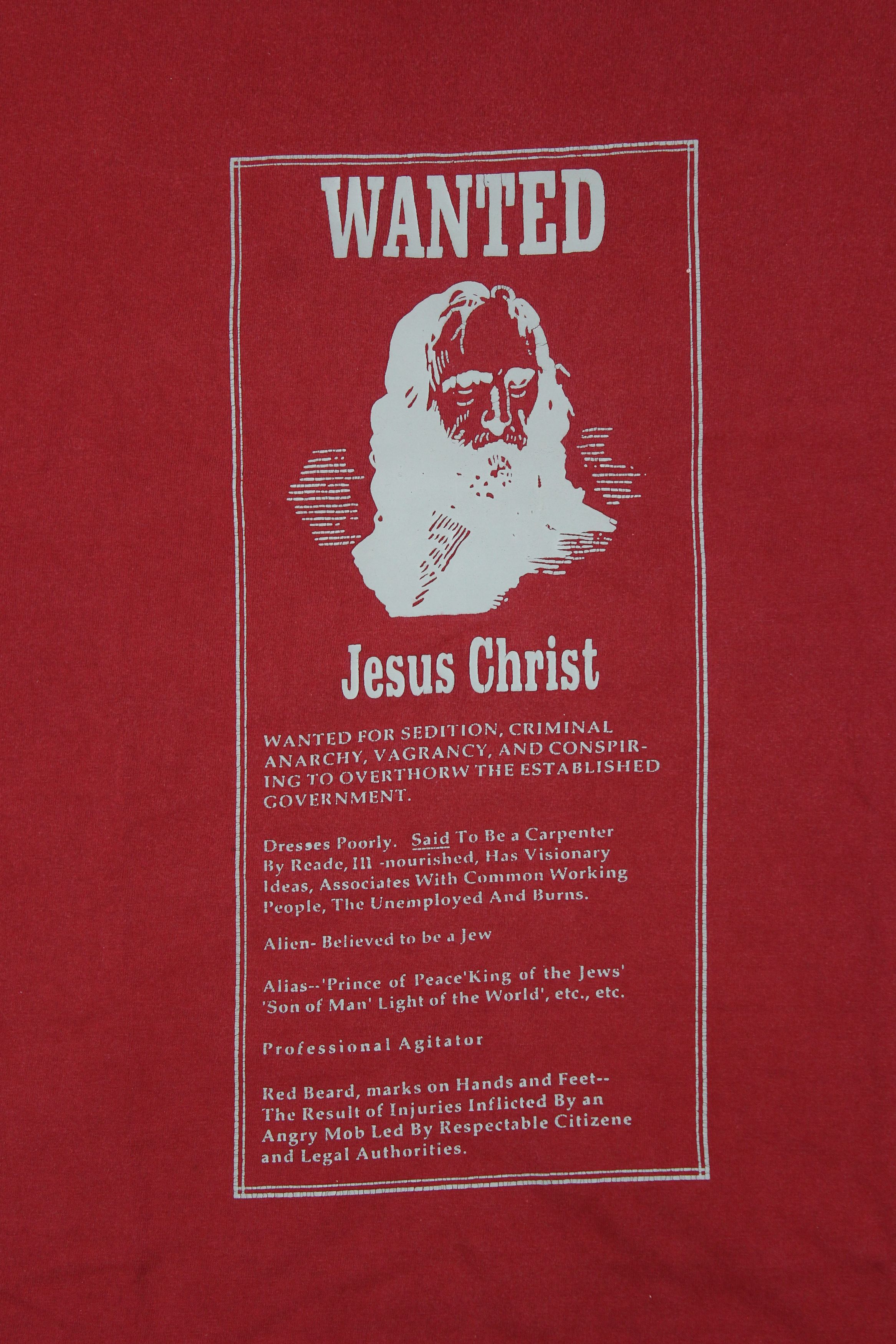 Vintage Late 90's Wanted Jesus Christ L Size US L / EU 52-54 / 3 - 2 Thumbnail