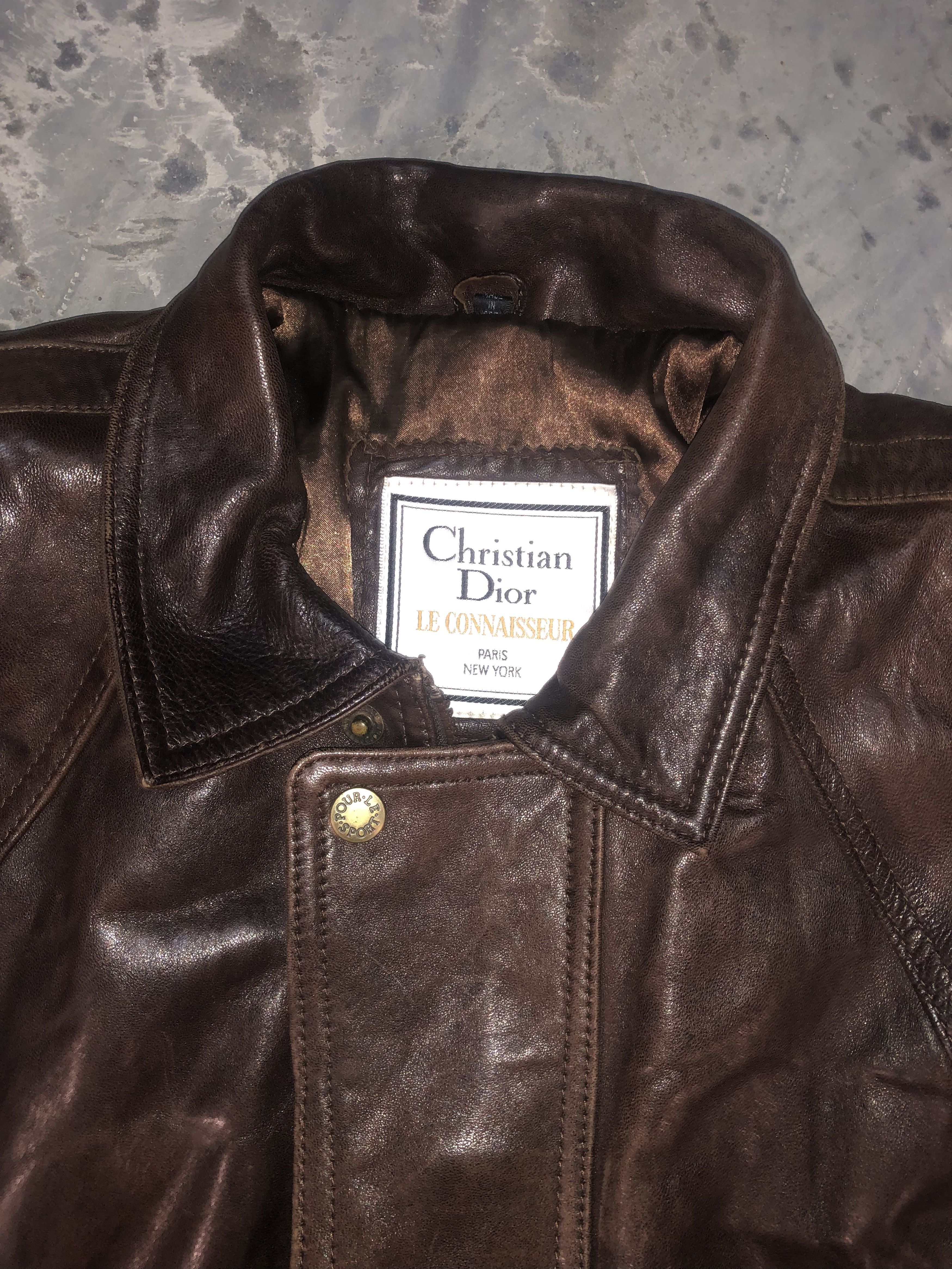 Vintage Christian Dior Le Connaisseur BROWN Leather Jacket | Grailed