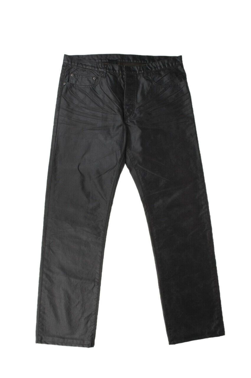 image of Dior Homme Aw03 Men Luster Coated Black Jeans Size 36Us