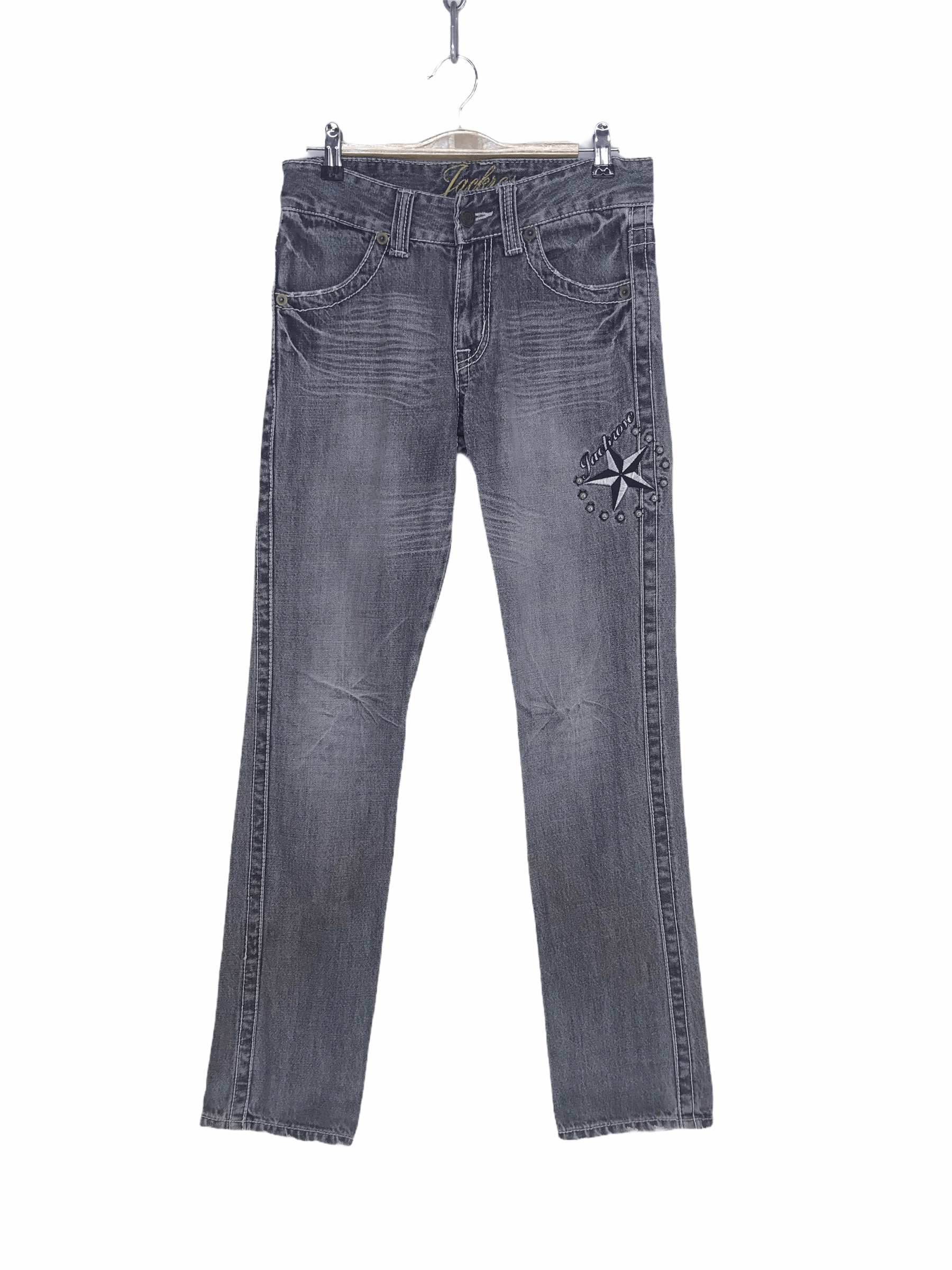 JACKROSE Vintage JACKROSE Japan Embroidered Star Denim Jeans Size US 30 / EU 46 - 2 Thumbnail