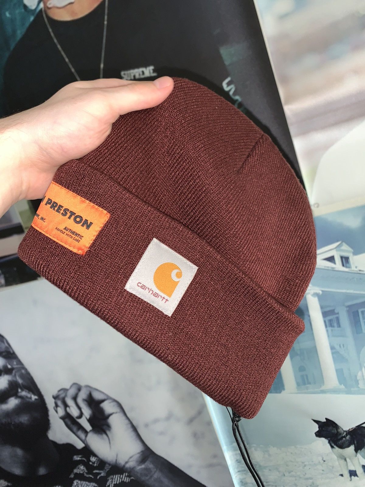Carhartt × Heron Preston Carharrt x Heron Preston Maroon Beanie