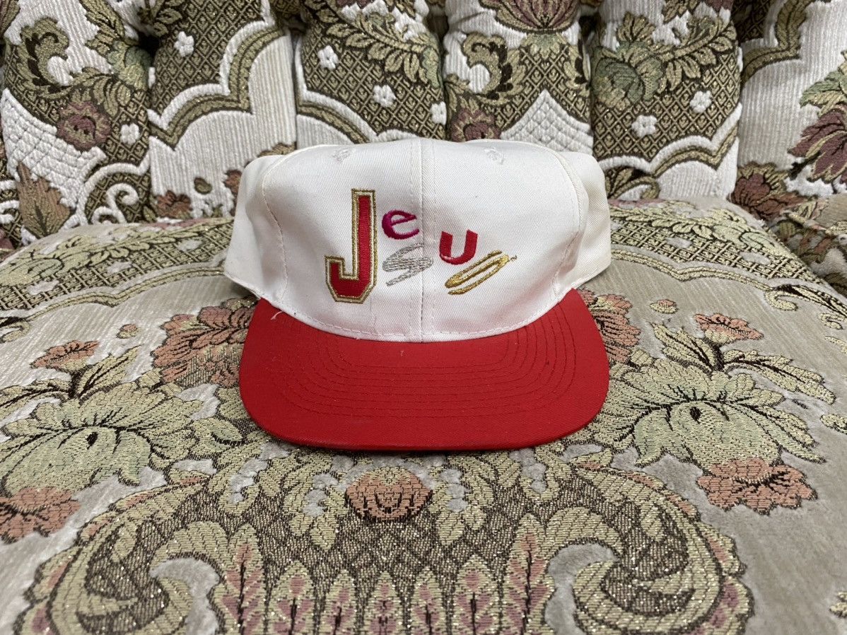 Vintage Vintage 90s Jesus Cream SnapBack Garments of Praise Size ONE SIZE - 1 Thumbnail
