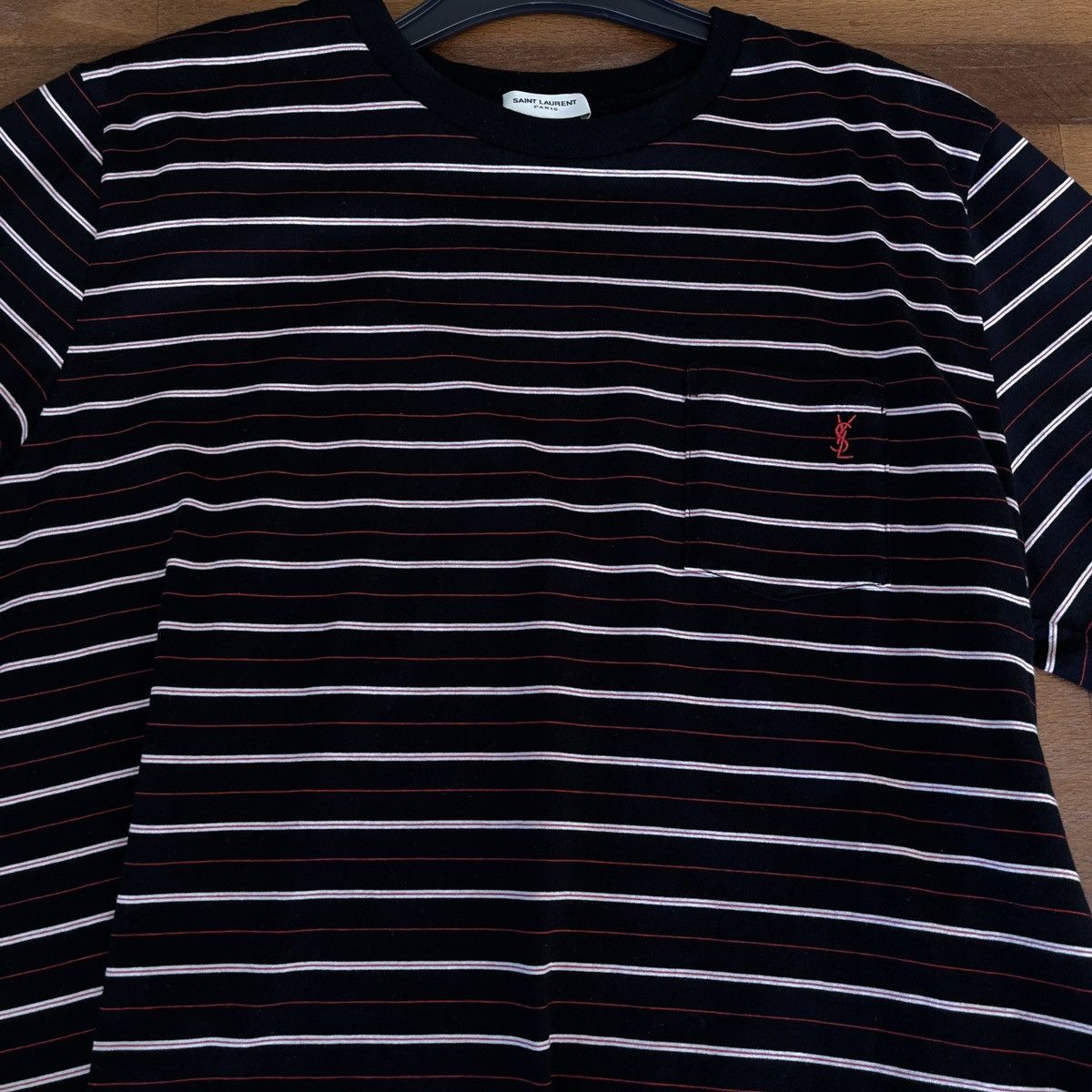 Saint Laurent Paris SAINT LAURENT VINTAGE STRIPED TEE Size US XL / EU 56 / 4 - 5 Thumbnail