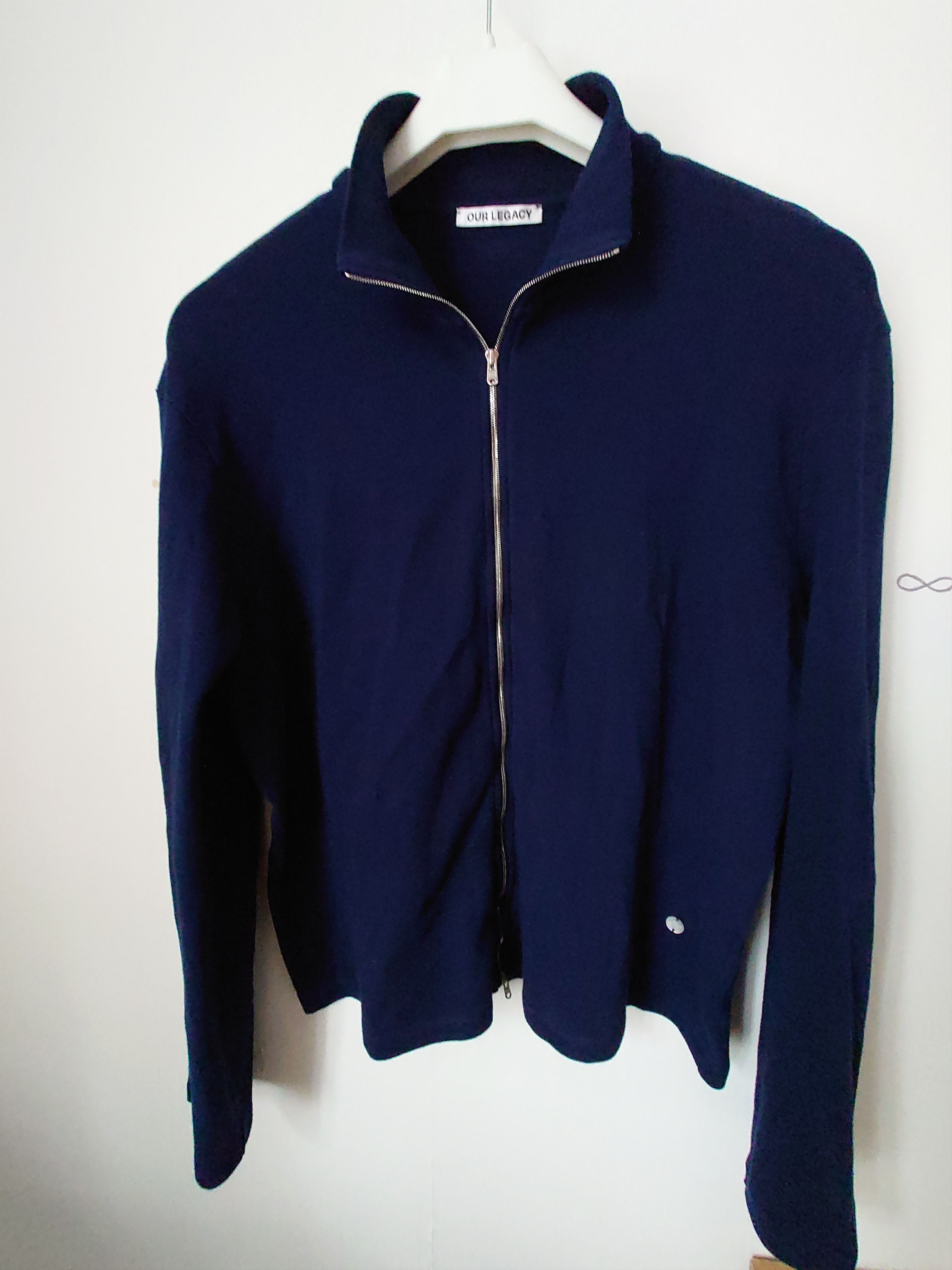 Our Legacy Shrunken Full Zip Polo 70s Blue | Grailed