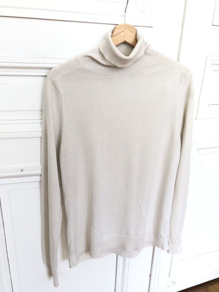 Sandro Ivory Silk Blend Rollneck Size US M / EU 48-50 / 2 - 1 Thumbnail