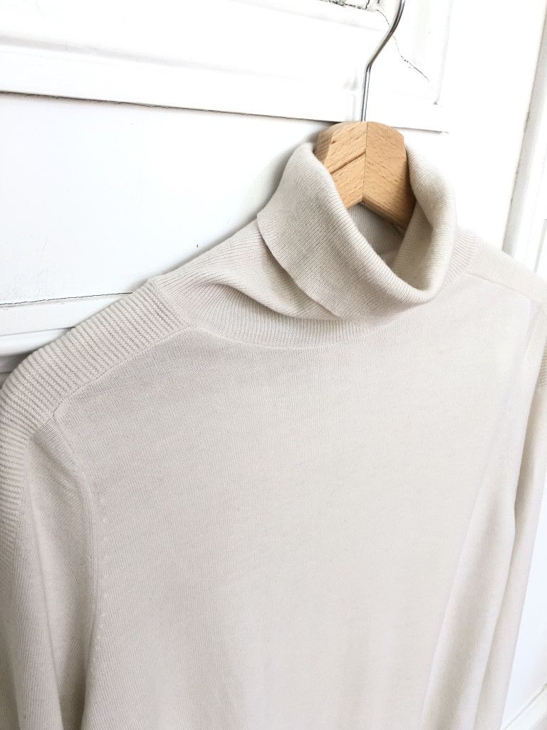 Sandro Ivory Silk Blend Rollneck Size US M / EU 48-50 / 2 - 2 Thumbnail